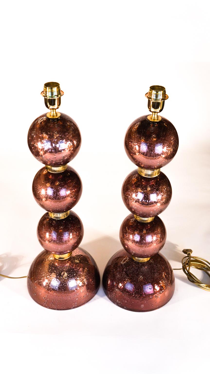 Alberto Donà Mid-Century Modern Italian Murano Glass Pair of Table Lamps, 1995s For Sale 13