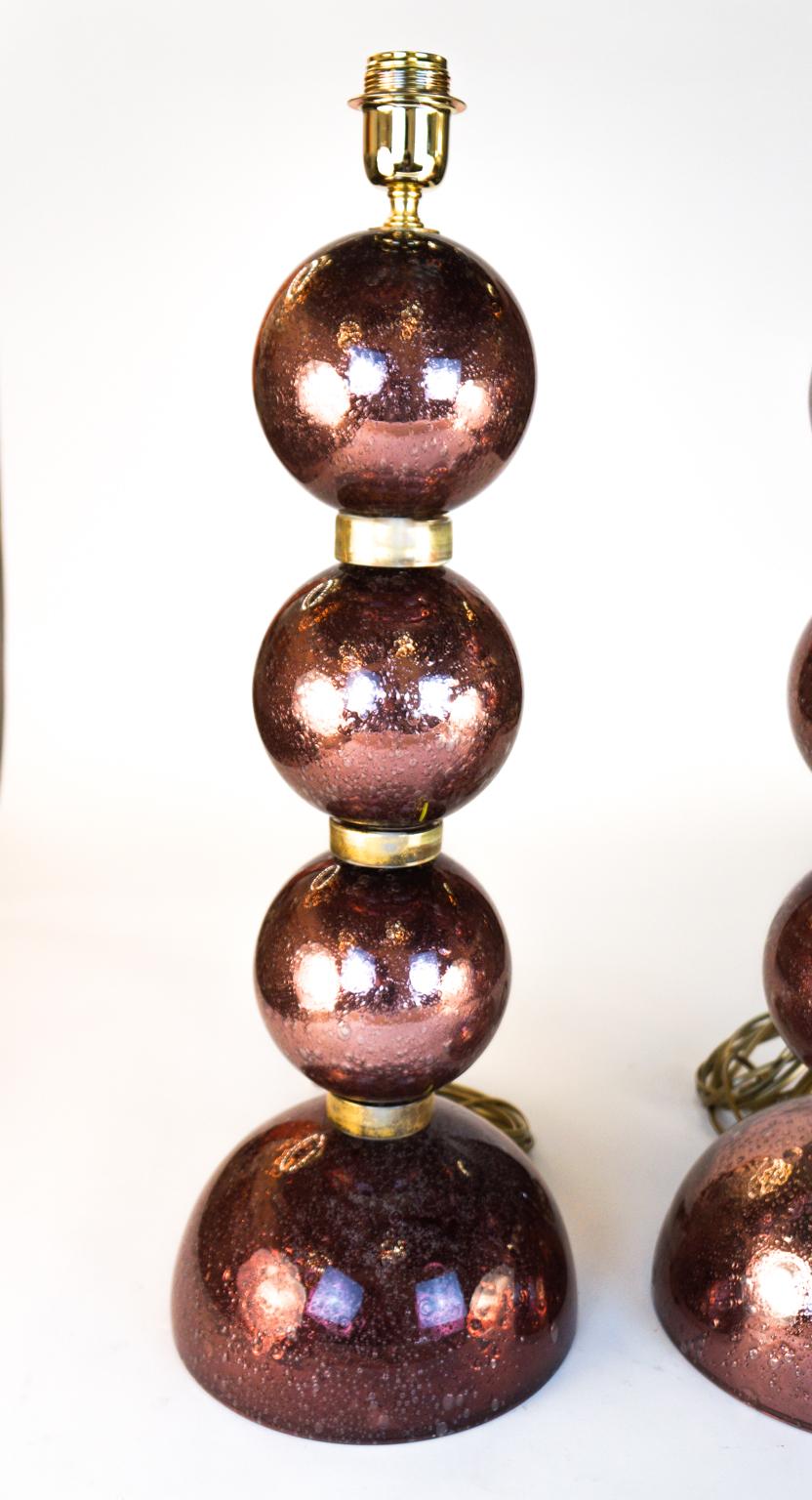 Alberto Donà Mid-Century Modern Italian Murano Glass Pair of Table Lamps, 1995s For Sale 1
