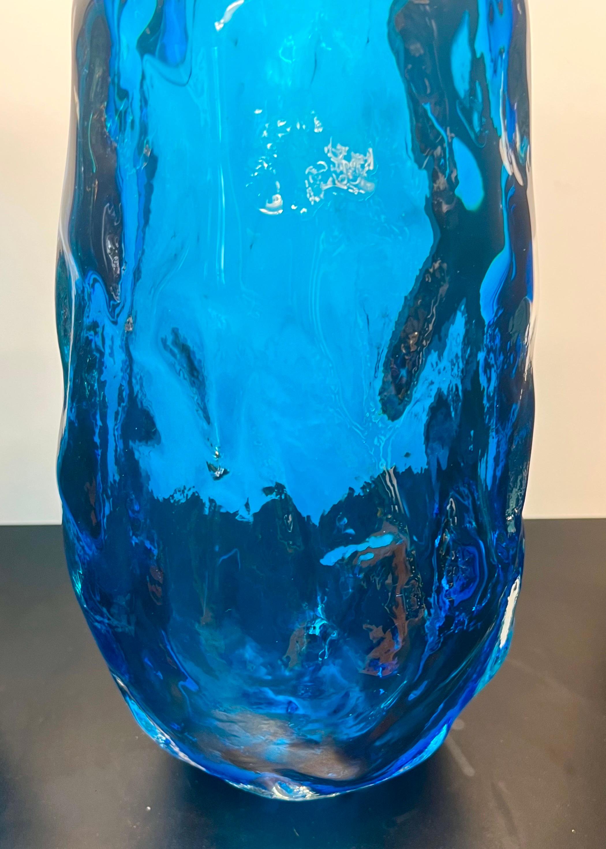 Alberto Donà Lámparas de sobremesa modernas de mediados de siglo de cristal de Murano azul claro dos 2024 en venta 1
