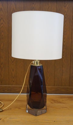 Alberto Donà Mid-Century Modern Tobacco Two of Murano Glass Table Lamps, 1995