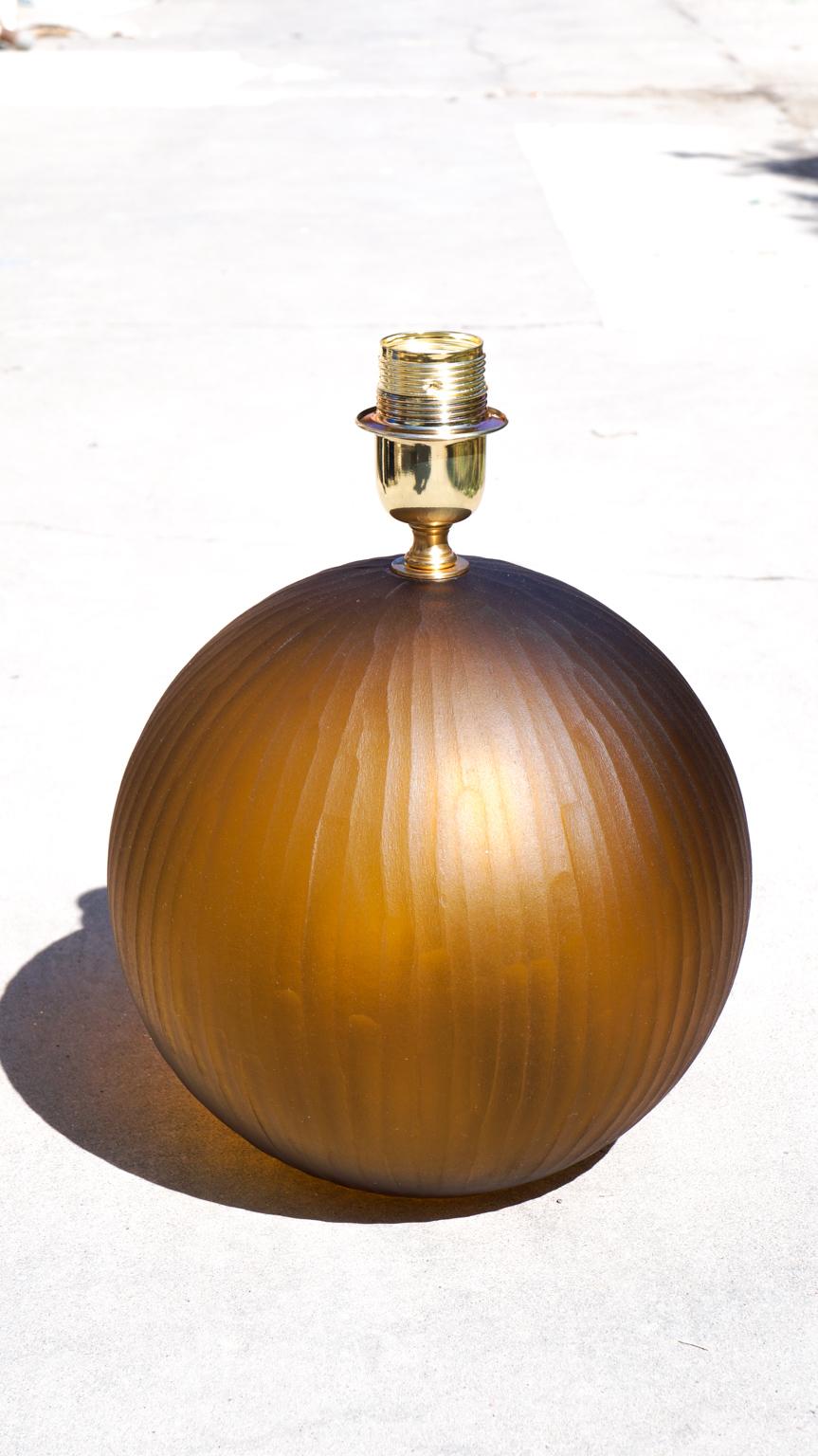 Alberto Donà Mid-Century Modern Tobacco Two of Murano Glass Table Lamps, 1998 For Sale 7