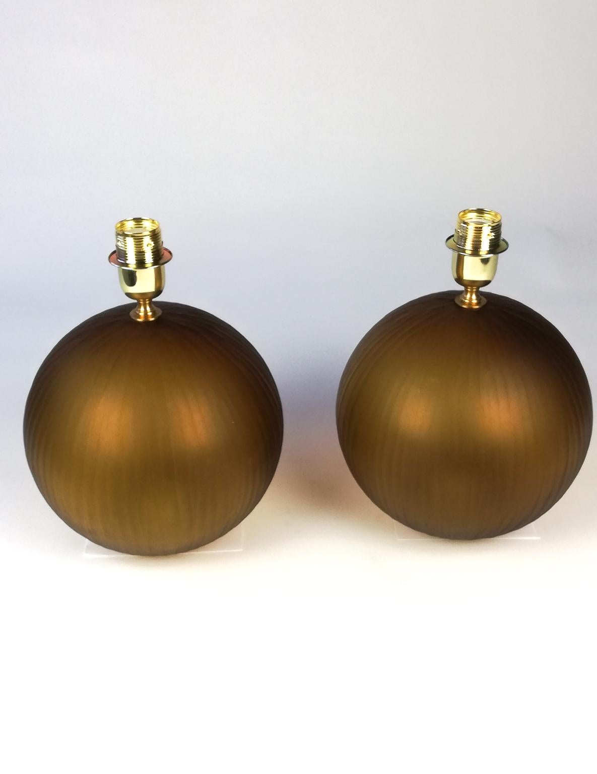 Alberto Donà Mid-Century Modern Tobacco Two of Murano Glass Table Lamps, 1998 For Sale 10