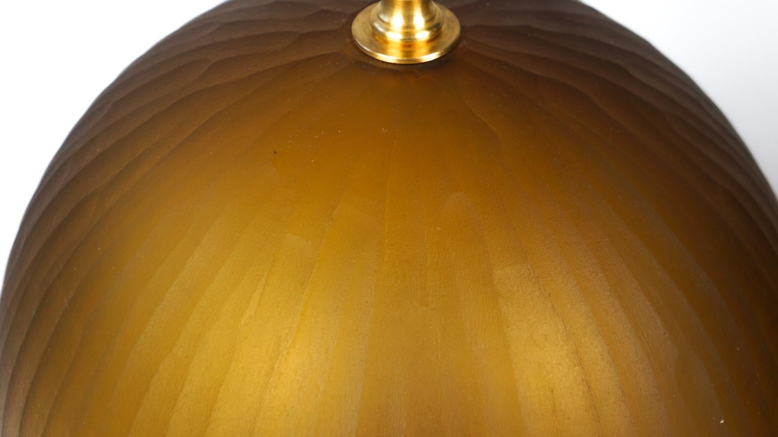 Alberto Donà Mid-Century Modern Tobacco Two of Murano Glass Table Lamps, 1998 For Sale 12