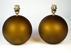 Alberto Donà Mid-Century Modern Tobacco Two of Murano Glass Table Lamps, 1998
