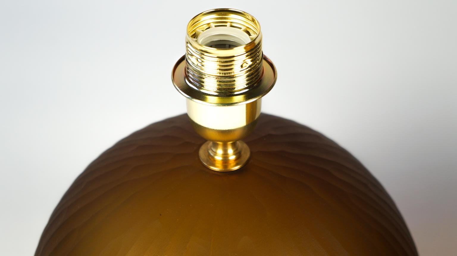 Alberto Donà Mid-Century Modern Tobacco Two of Murano Glass Table Lamps, 1998 For Sale 2