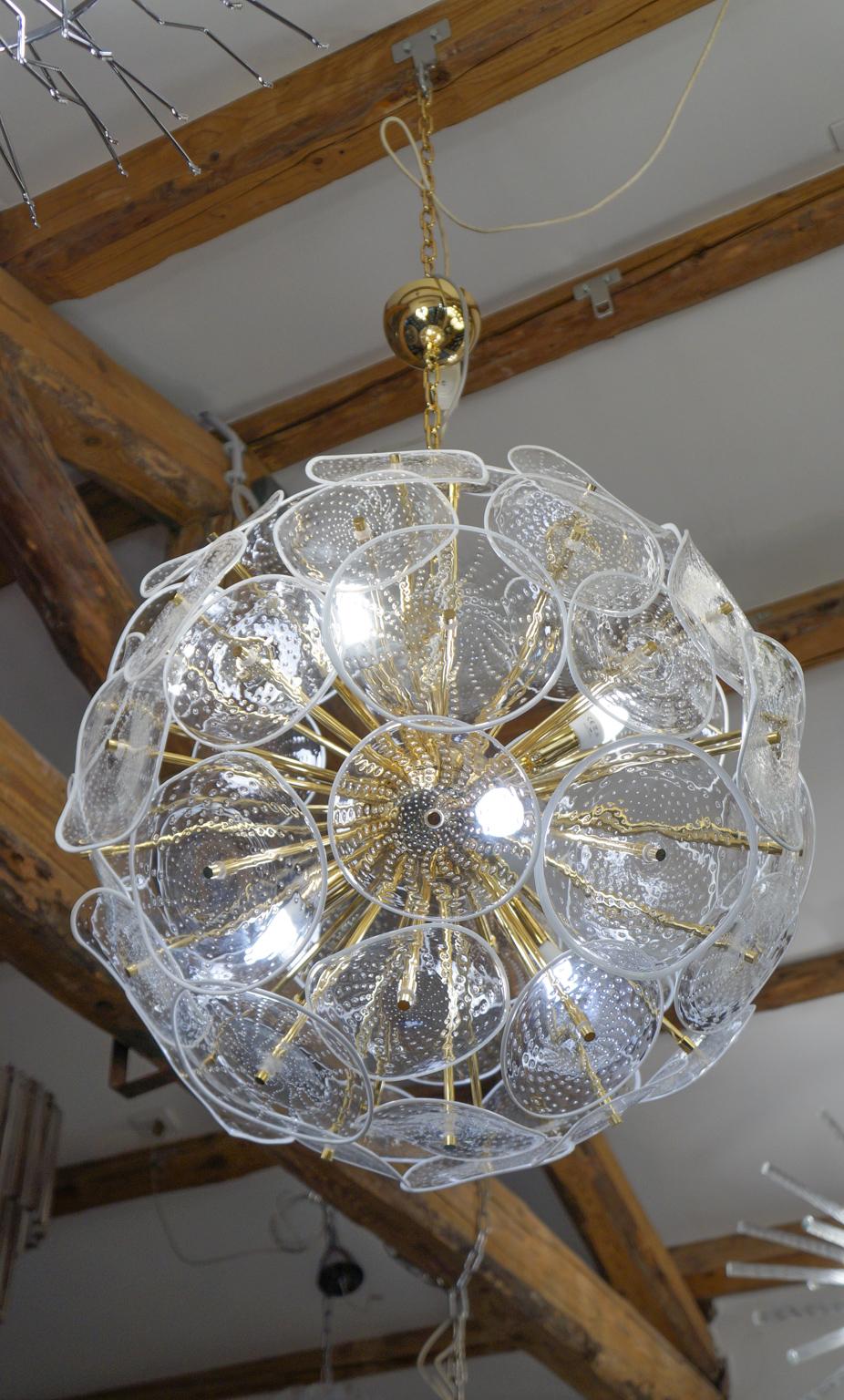 Lampadario in vetro di Murano bianco di Alberto Donà, metà del secolo, 1990 in vendita 2