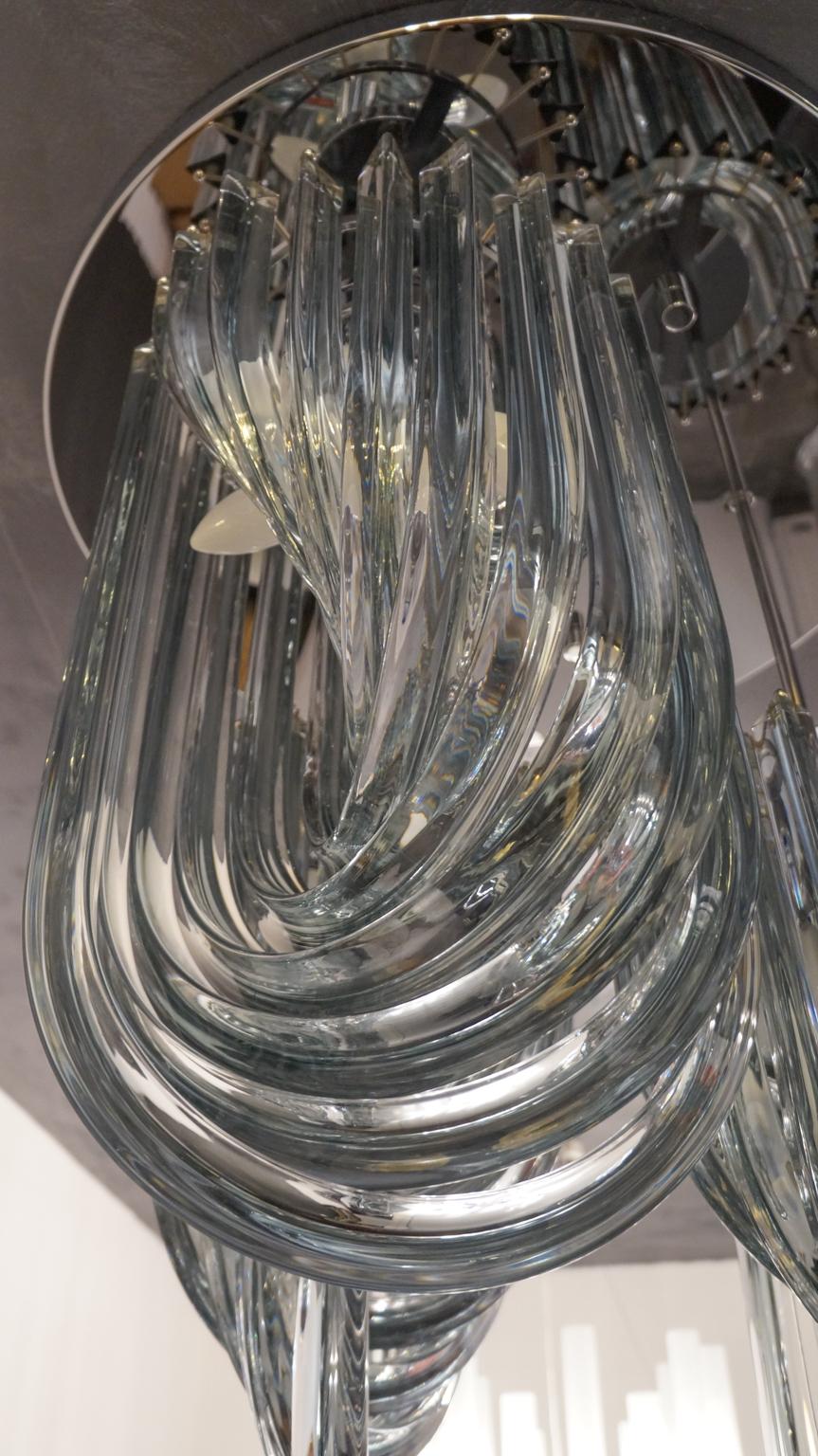 Alberto Donà Modern Style Crystal Murano Glass Curve Chandelier, 1996s For Sale 14