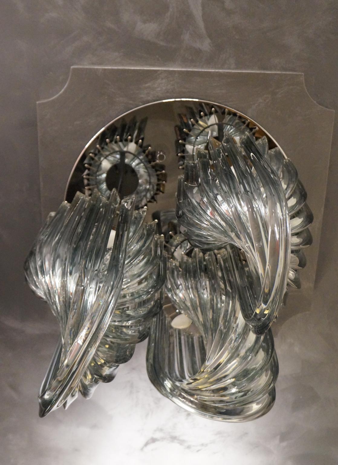 Lampadario curvo in cristallo di Murano in stile moderno di Alberto Donà, anni '96 in vendita 13