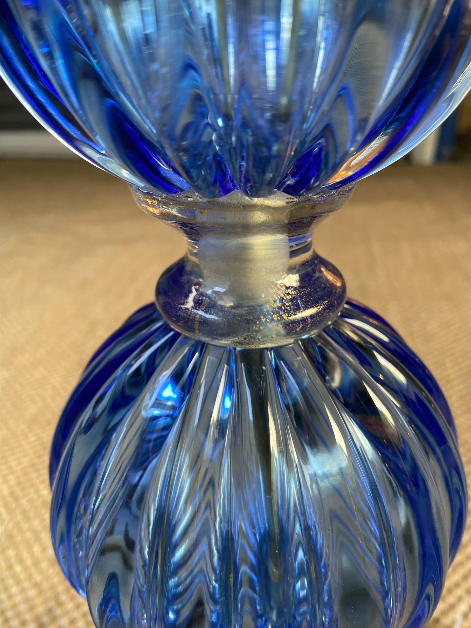 Pair of Alberto Dona blue table lamps, 1980
Italy
Murano glass
Signed
Measures: H 60, L 20.5.