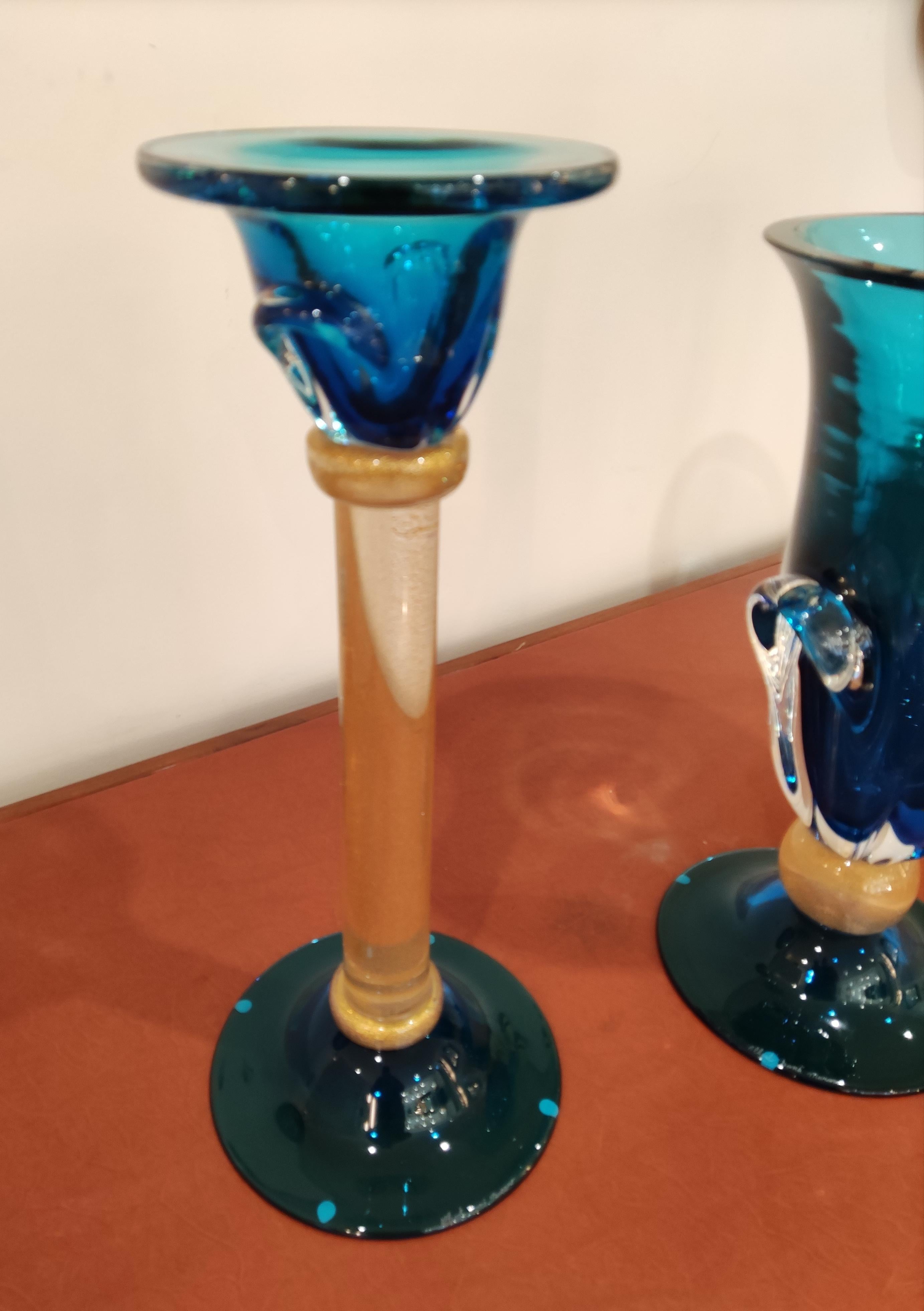 Alberto Donà Set of 3 Pièces '2 candlesticks and 1 vase' For Sale 3