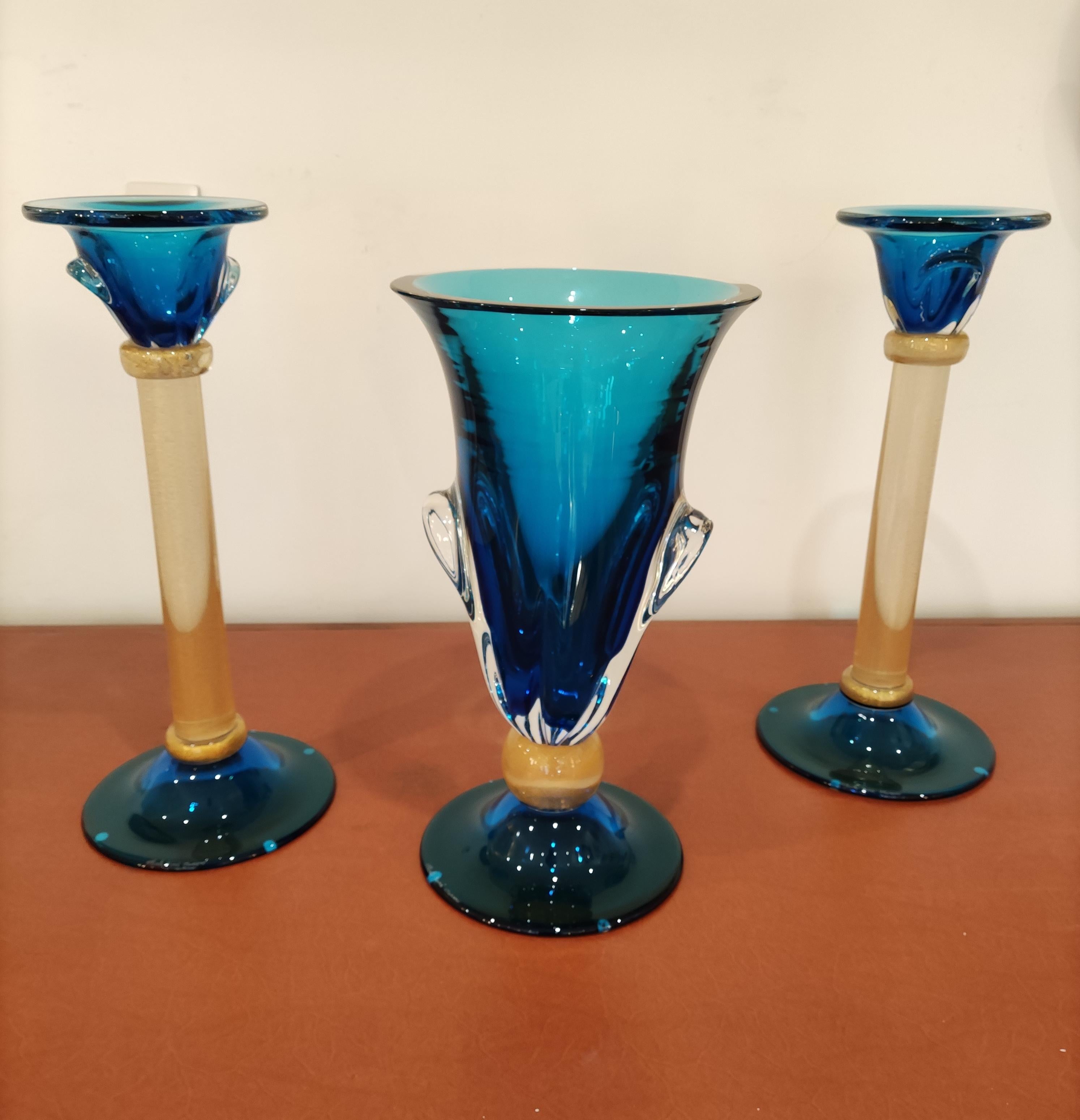 Alberto Donà Set of 3 Pièces '2 candlesticks and 1 vase' For Sale 5