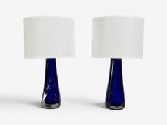 Alberto Donà, Table Lamps, Blue Murano Glass, Italy, 1995