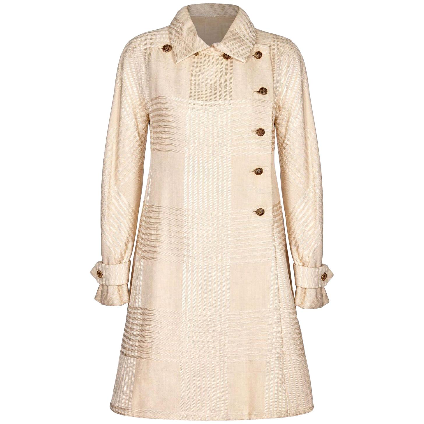 Alberto Fabiani Italian Haute Couture Silk Dress Coat, 1960s 