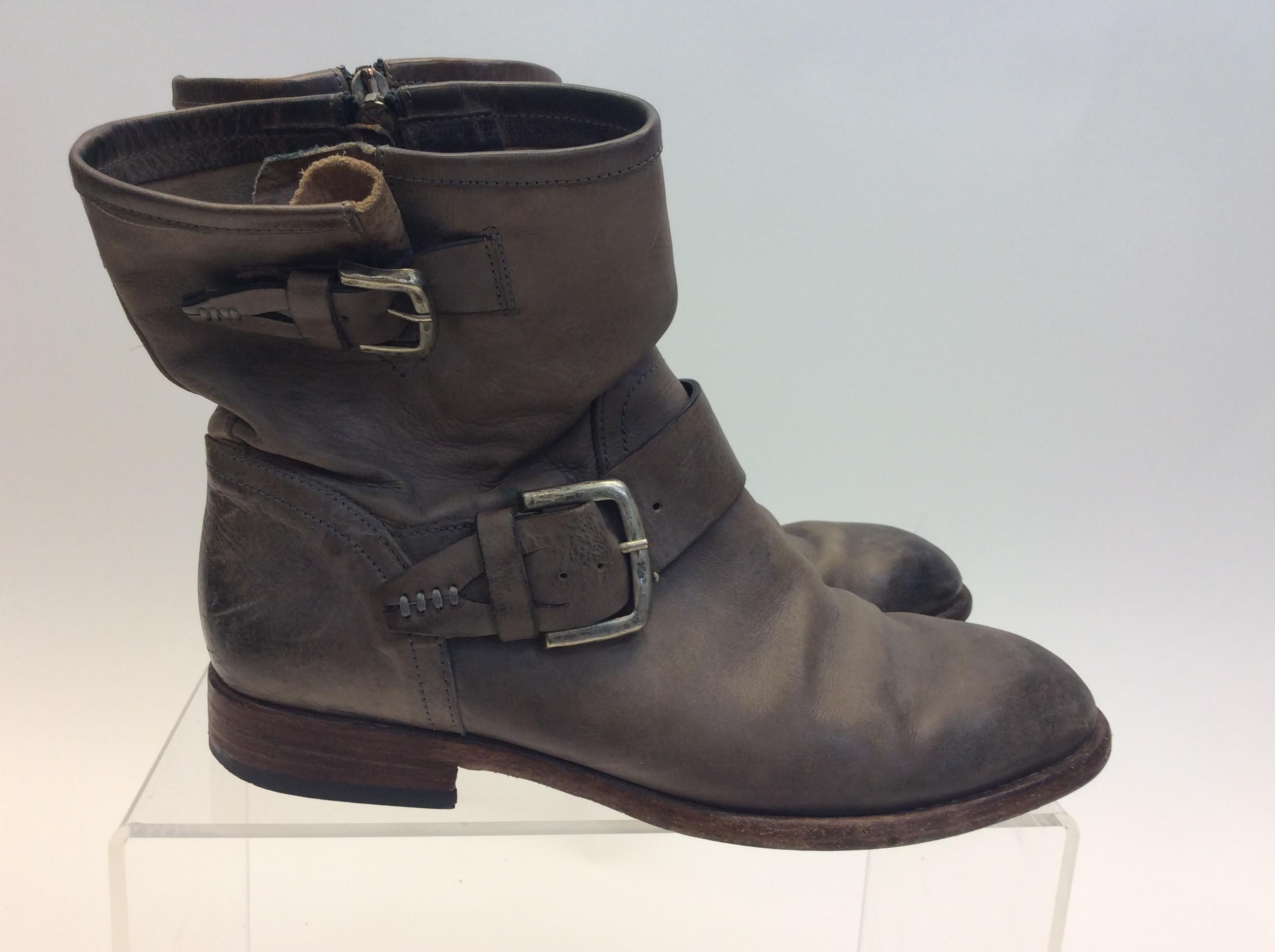 Women's Alberto Fermani Brown Leather Booties For Sale