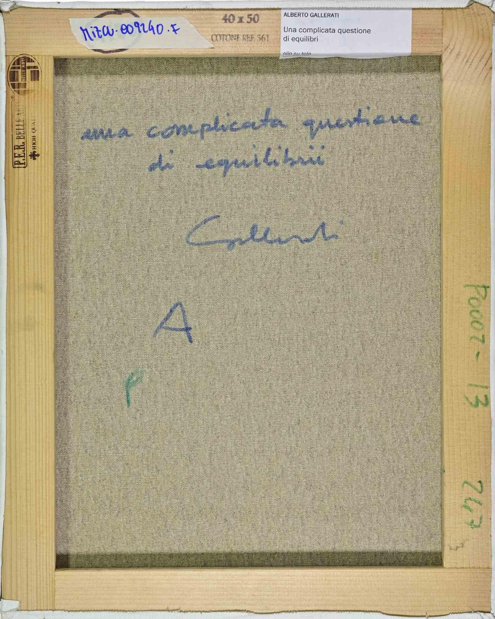 A Complicated Question of Balance - Paint by Alberto Gallerati - 1970s For Sale 2