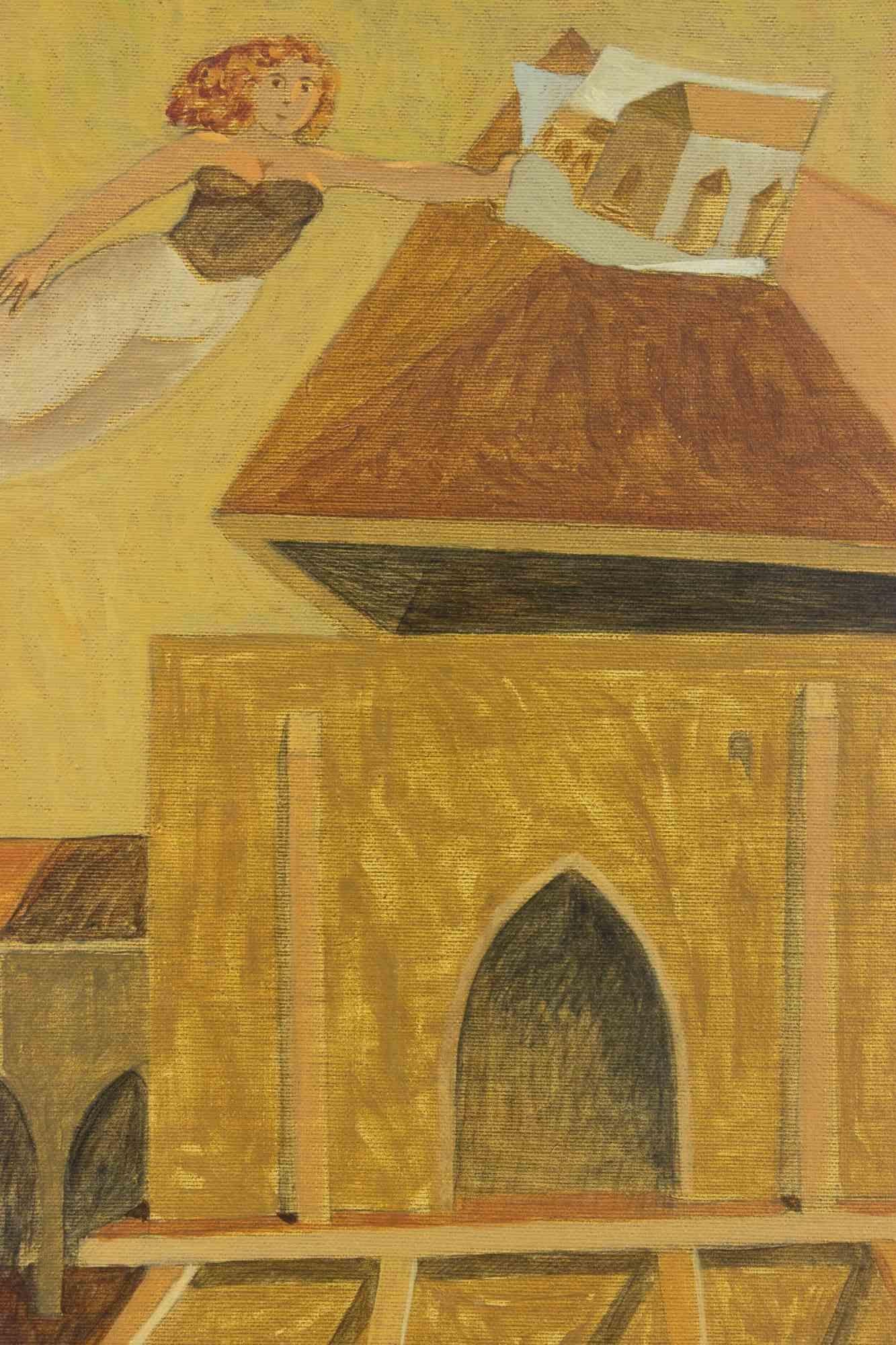Ein kleines Projekt - Gemälde von Alberto Gallerati - 1970er Jahre im Angebot 1