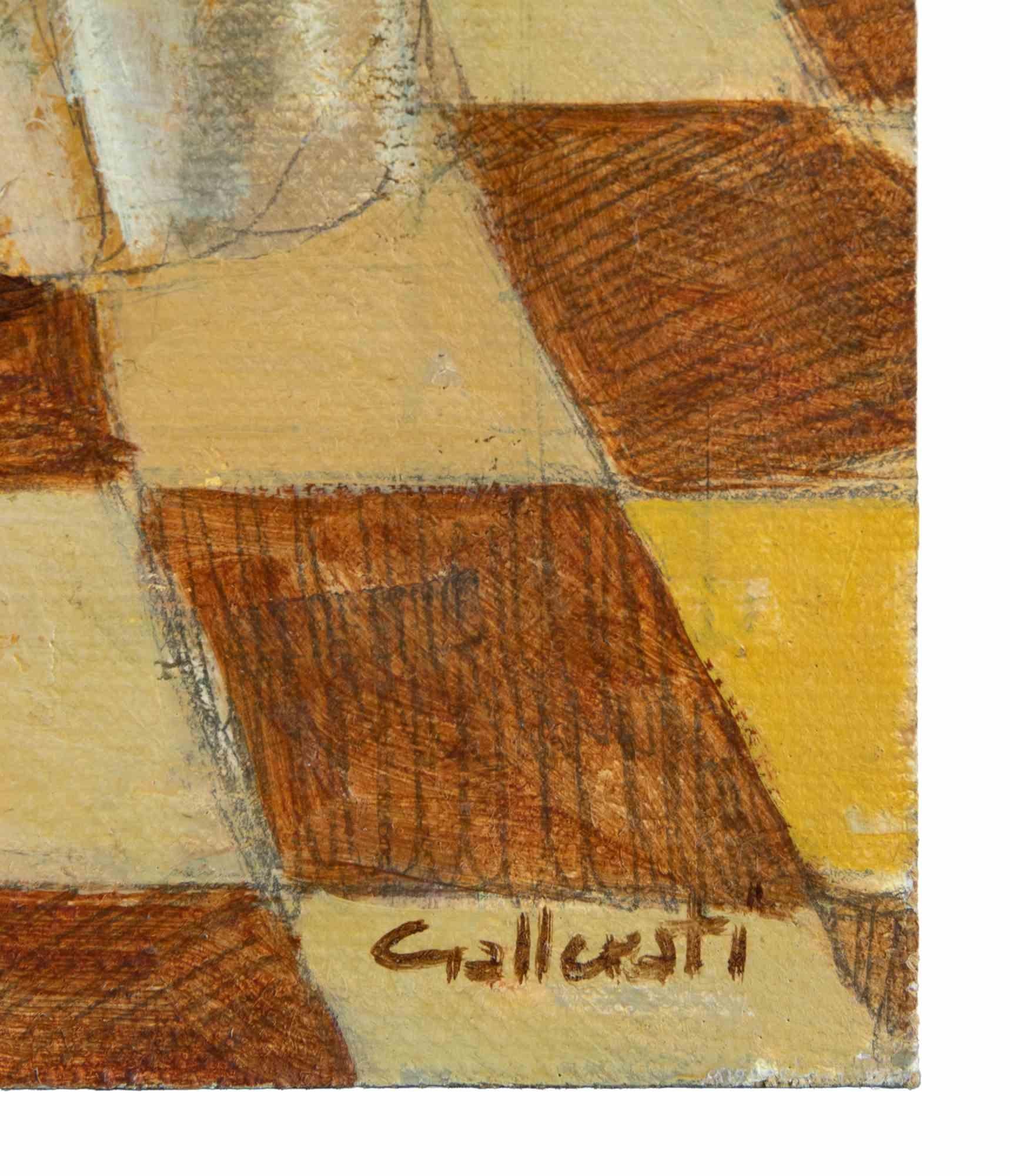 Ein Blick nach rechts - Gemälde von Alberto Gallerati - 1970er Jahre im Angebot 1