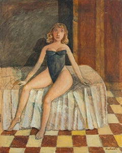 A Look to the Right - Paint by Alberto Gallerati - 1970s
