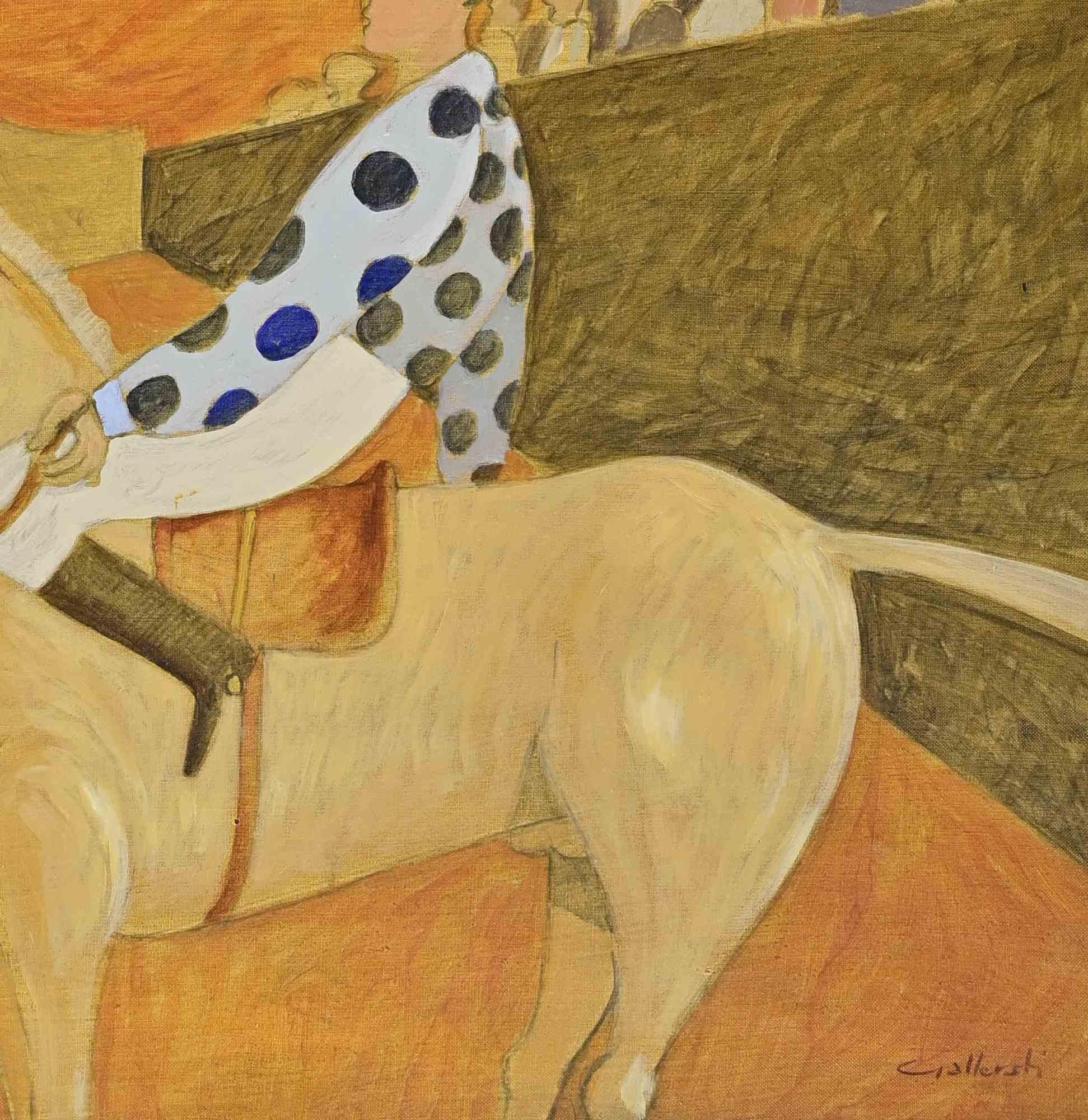 Tour de San Siro - Peinture d'Alberto Gallerati - années 1970 en vente 2
