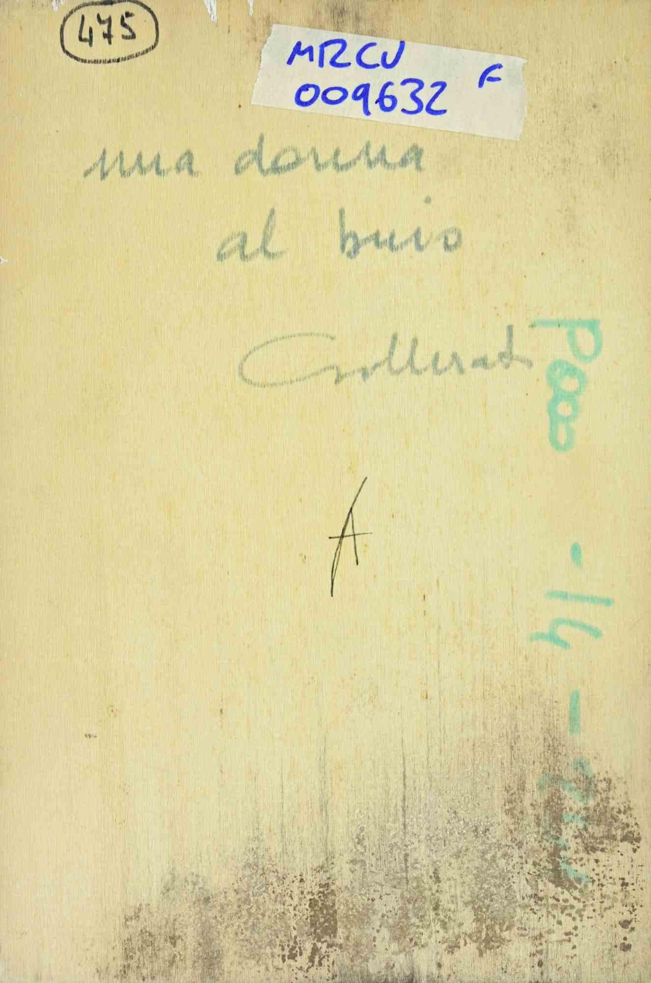 Una donna al buio - Dipinto di Alberto Gallerati - Anni '70 in vendita 2