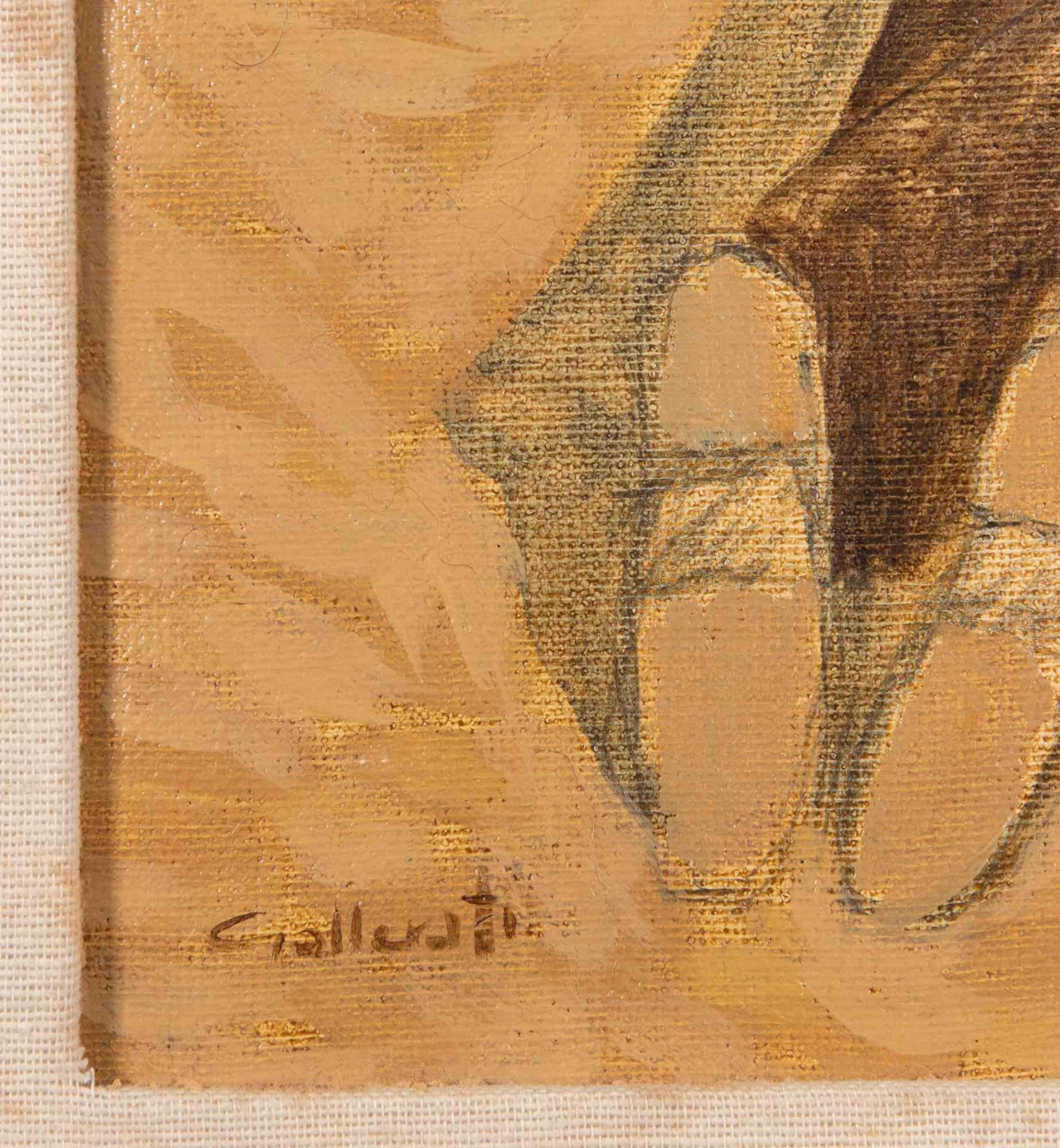 Un maire mal-aimé et très malchanceux - Peinture d'Alberto Gallerati - années 1980 en vente 1