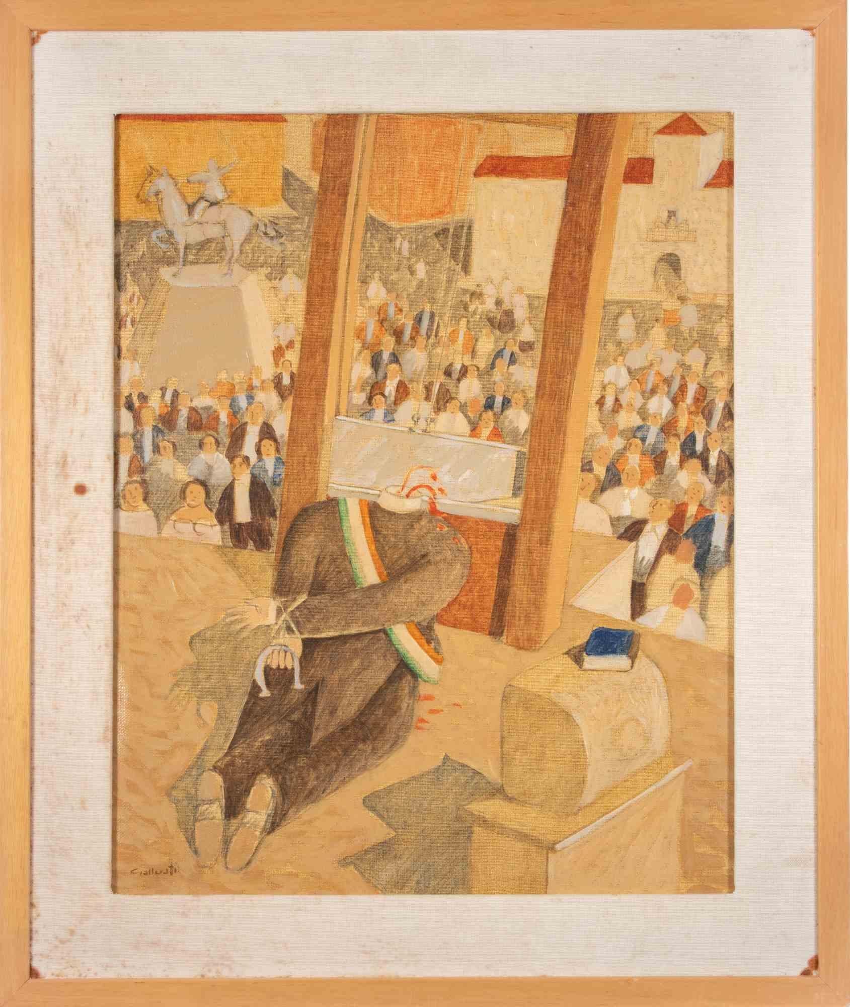Huile sur toile réalisée par Alberto Gallerati dans les années 1980.

Signé à la main. Titré au dos.

Très bon état.

Comprend un cadre en bois de 63x53 cm.