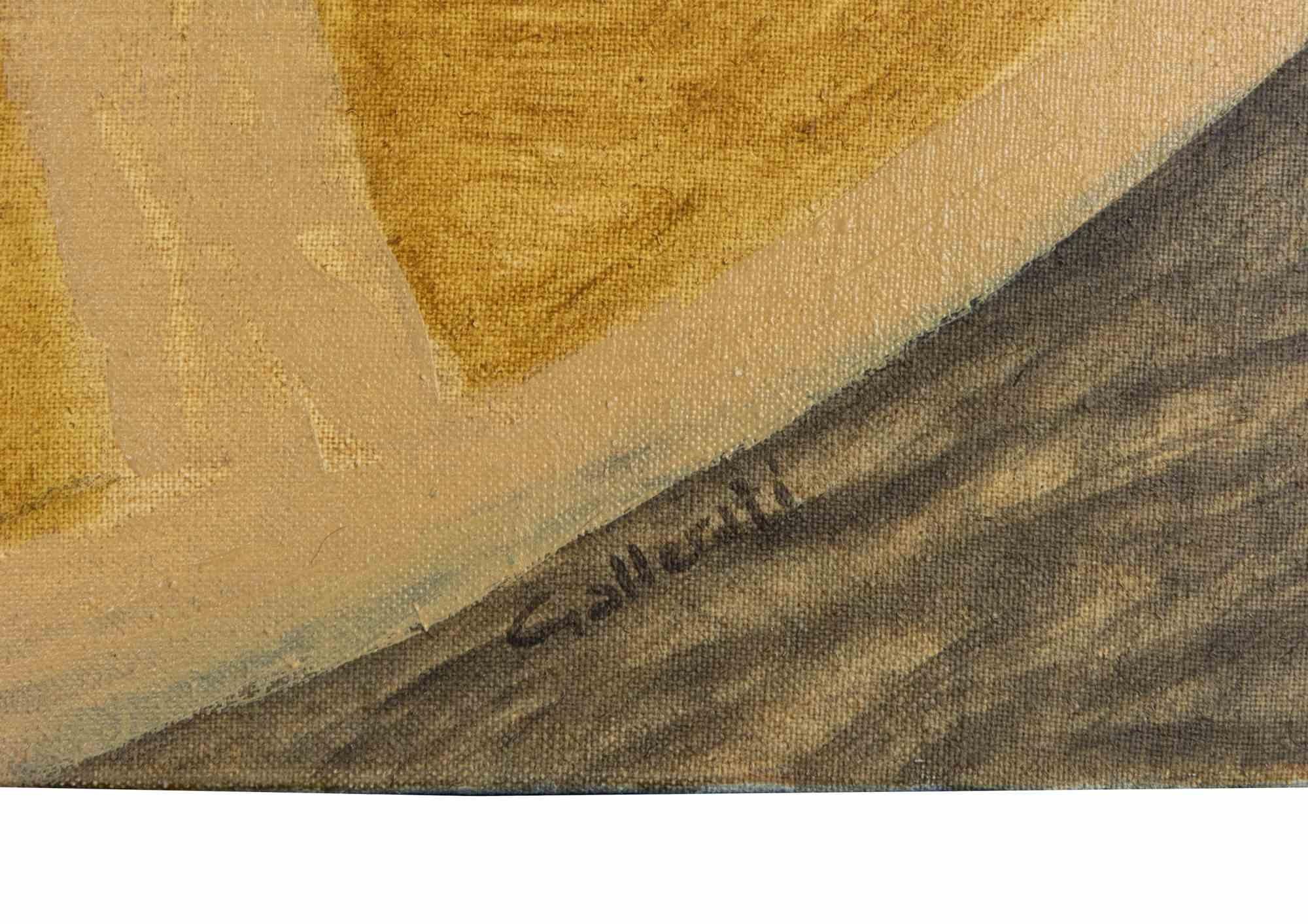 Ankündigung mit freundlicher Genehmigung der... - Gemälde von Alberto Gallerati - 1970er Jahre im Angebot 1