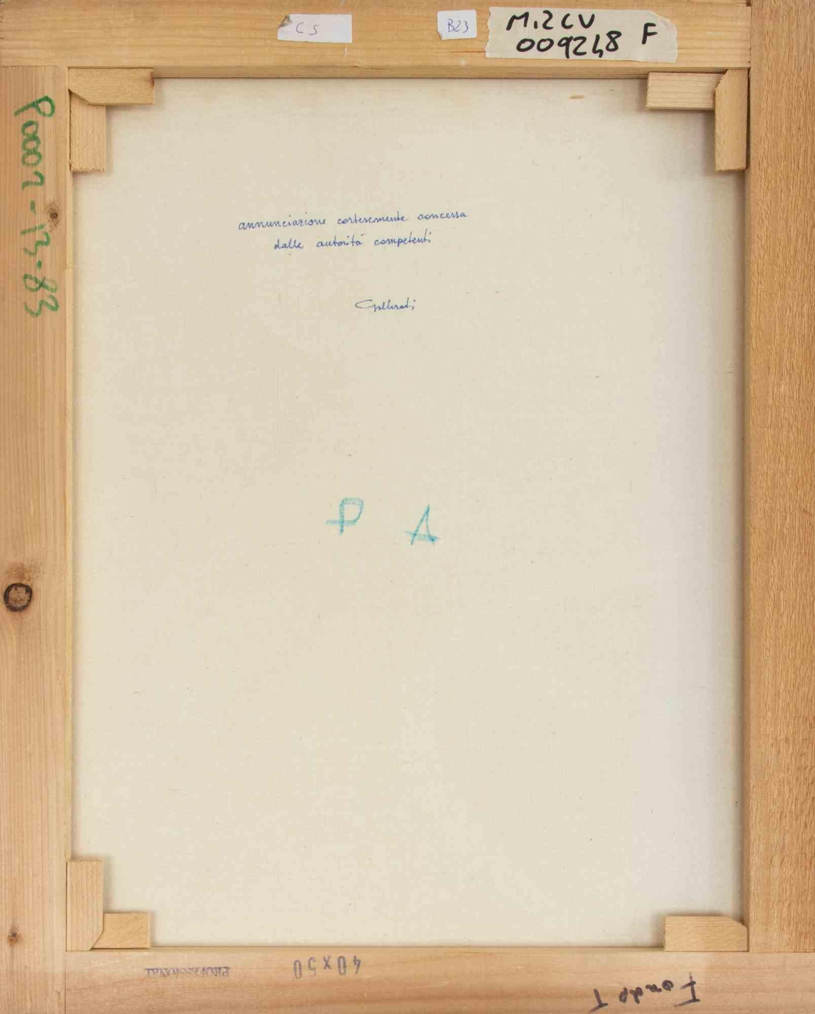 Ankündigung mit freundlicher Genehmigung der... - Gemälde von Alberto Gallerati - 1970er Jahre im Angebot 2