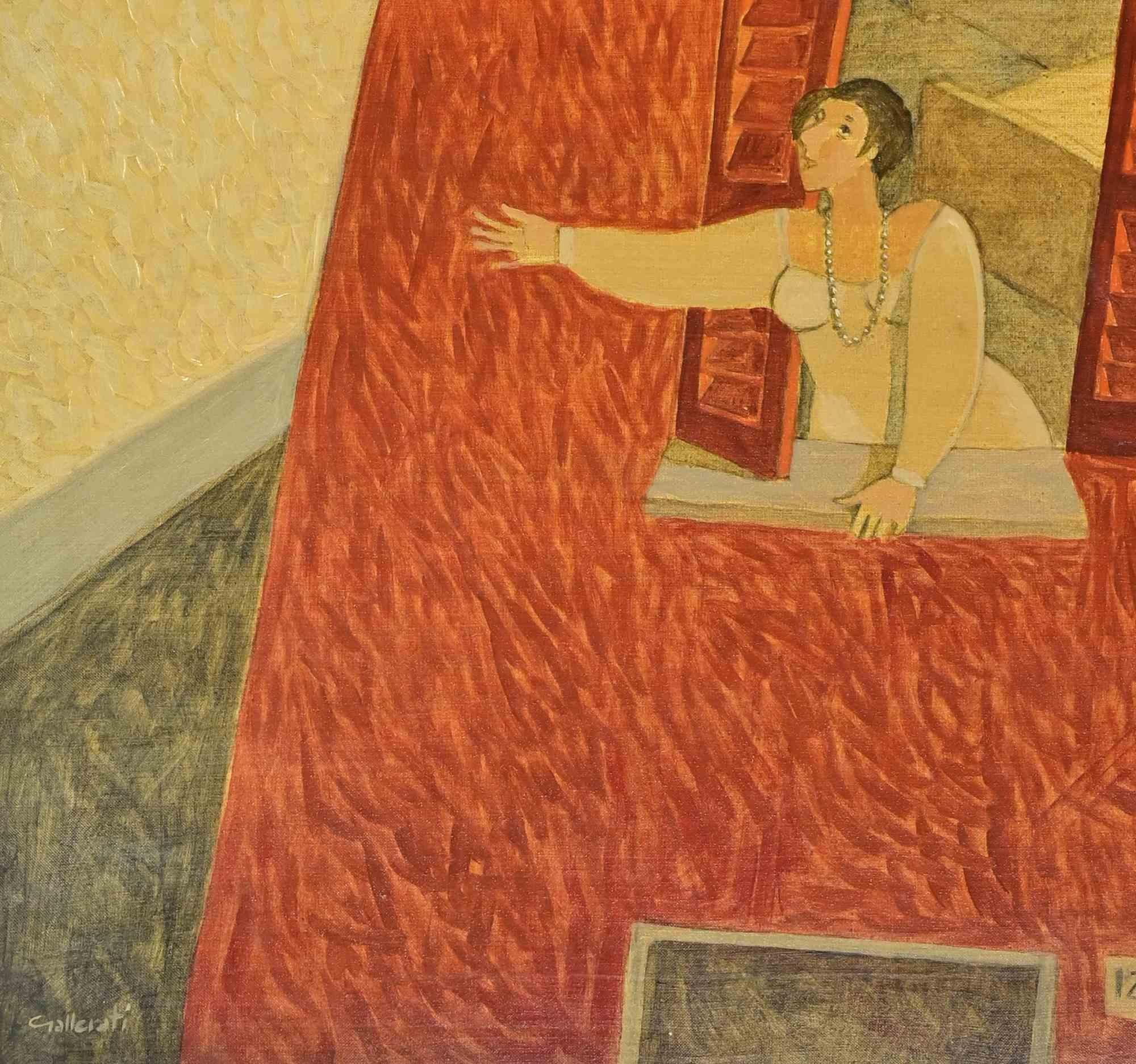 Annonciation à Emilia - Peinture d'Alberto Gallerati - 1970 en vente 1