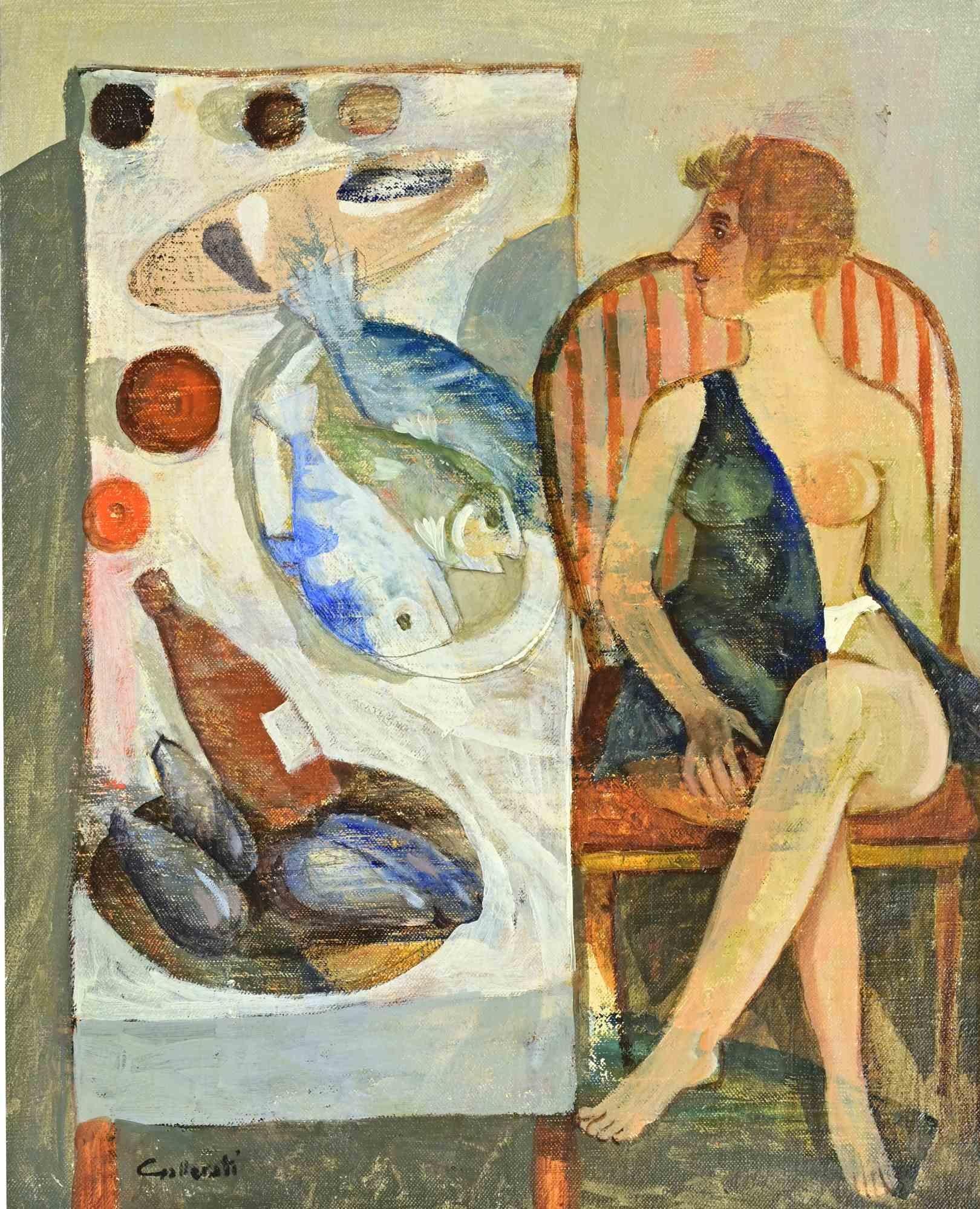 Mixed media on masonite realized by Alberto Gallerati in 1980s.

Hand signed. Titled on rear.

Very good condition.
