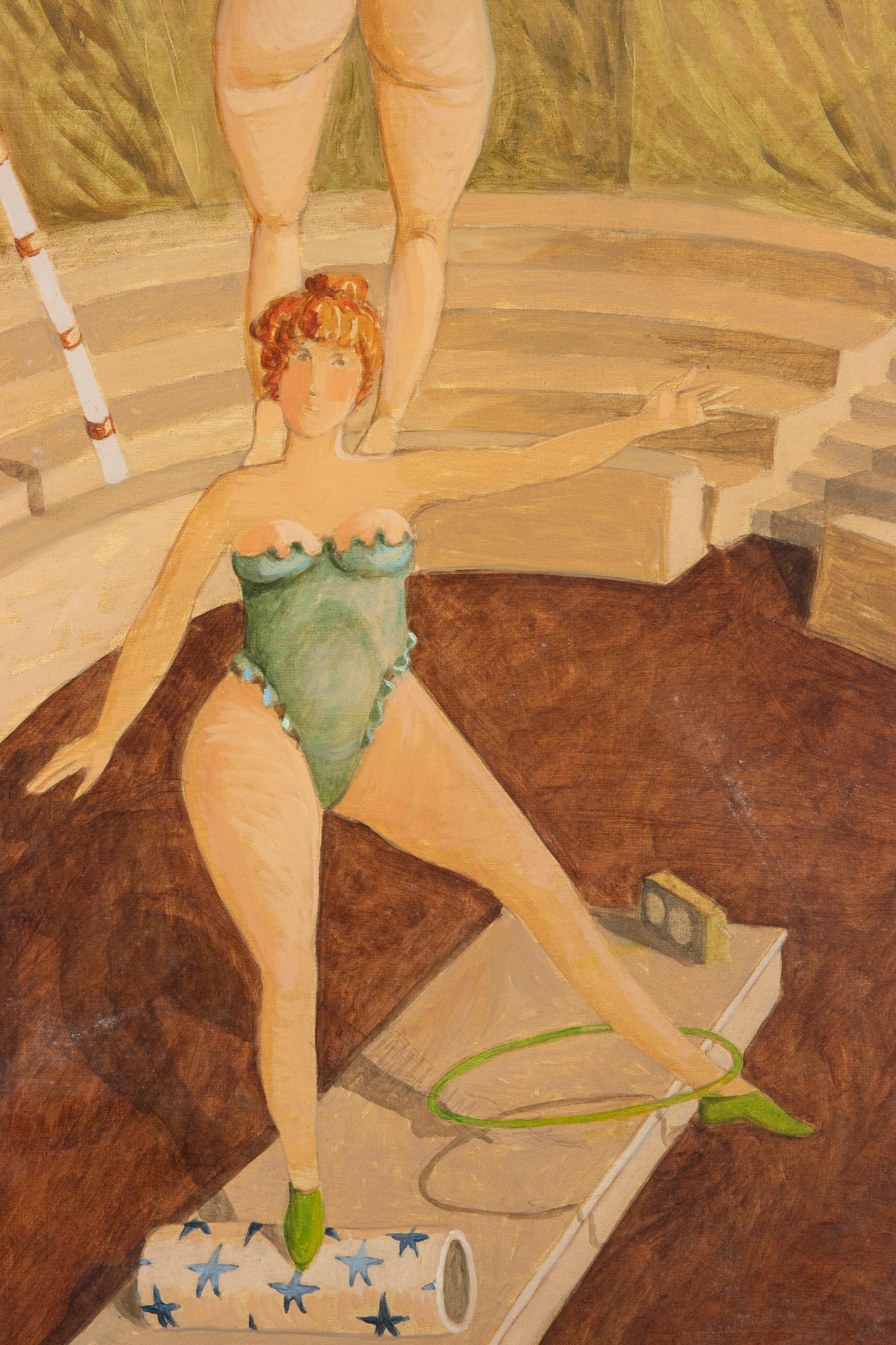 Attend Training - Paint by Alberto Gallerati - 1970s For Sale 3