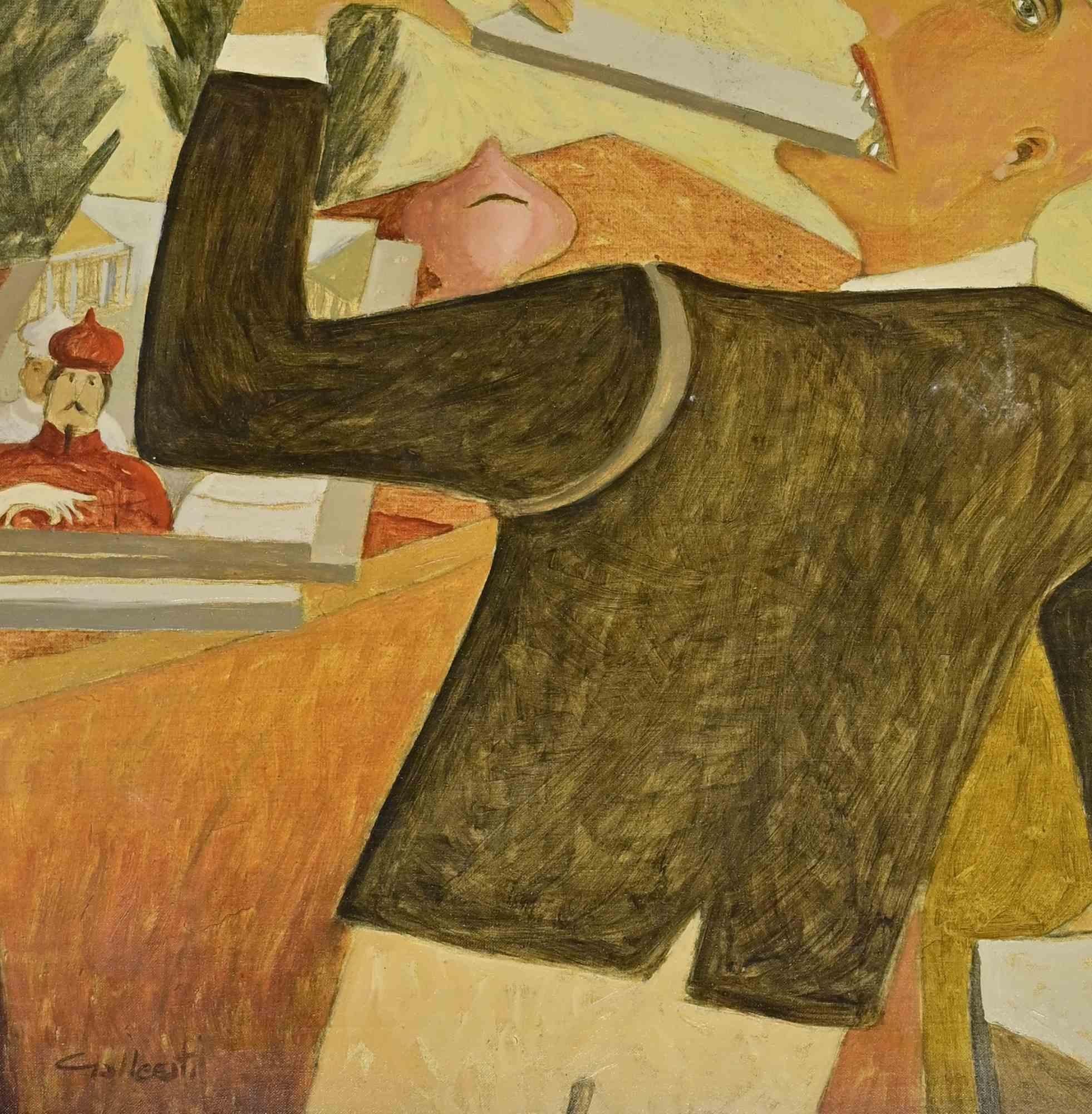Por Tendencia Humana - Pintura de Alberto Gallerati - Años 70 en venta 2