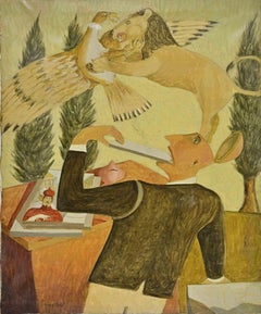 By Human Tendency - Dipinto di Alberto Gallerati - Anni '70