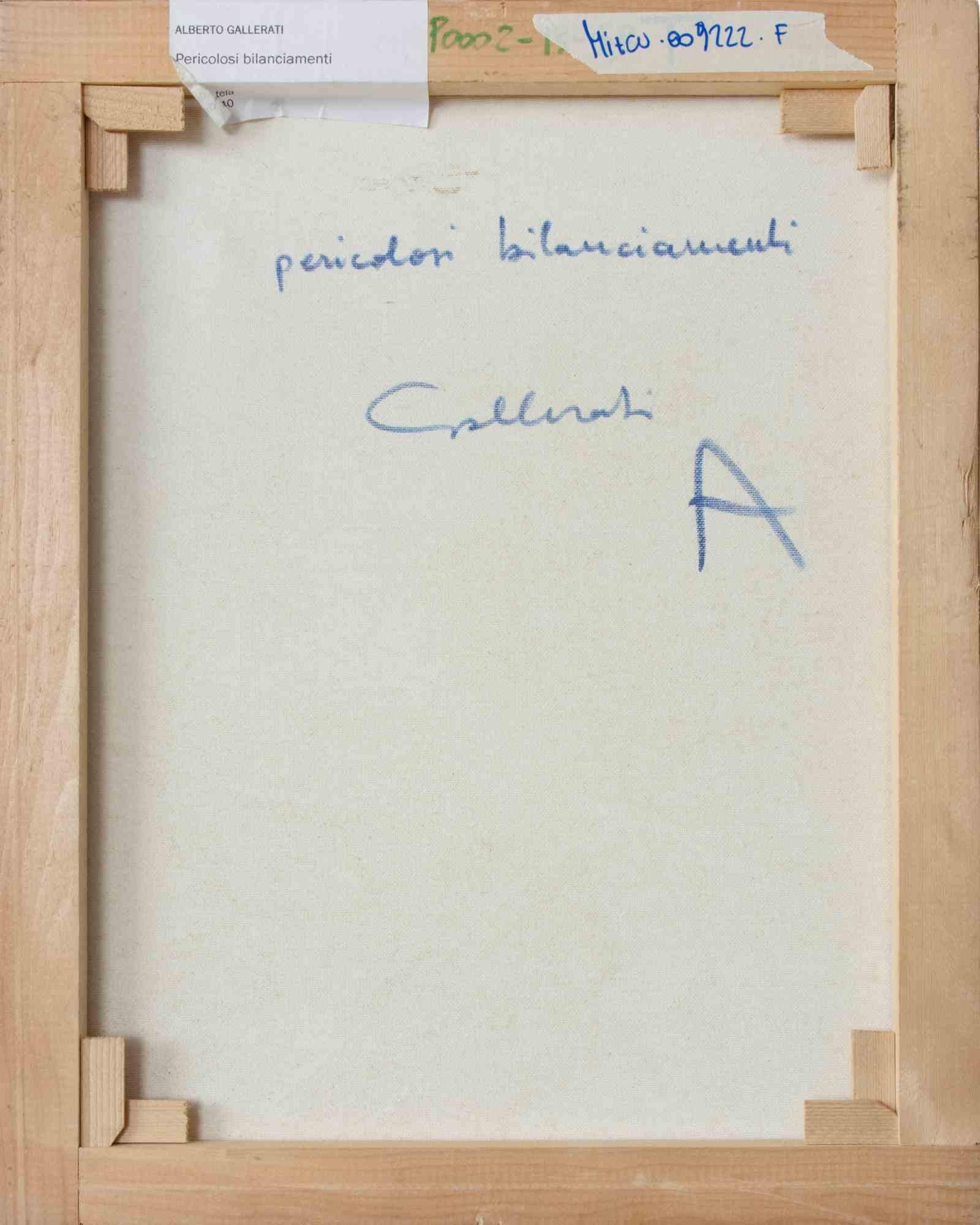 Gefährliche Gleichgewichte - Gemälde von Alberto Gallerati - 1970er Jahre im Angebot 3
