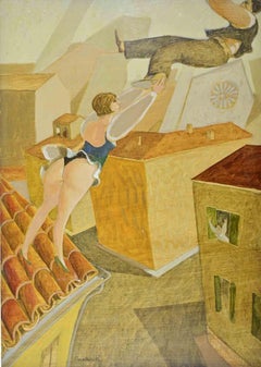 Don't Go Away - Peinture d'Alberto Gallerati - années 1970