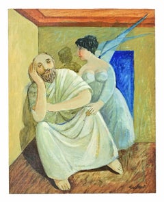 Rêver d'un ange de ma taille - Peinture d'Alberto Gallerati - années 1980
