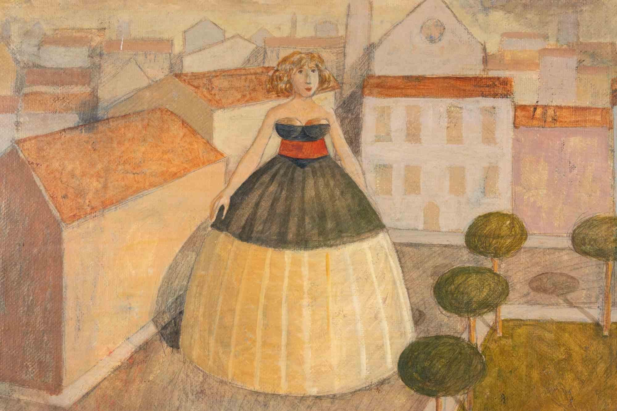 Ego-Hypertrophie - Gemälde von Alberto Gallerati - 1980er Jahre im Angebot 1