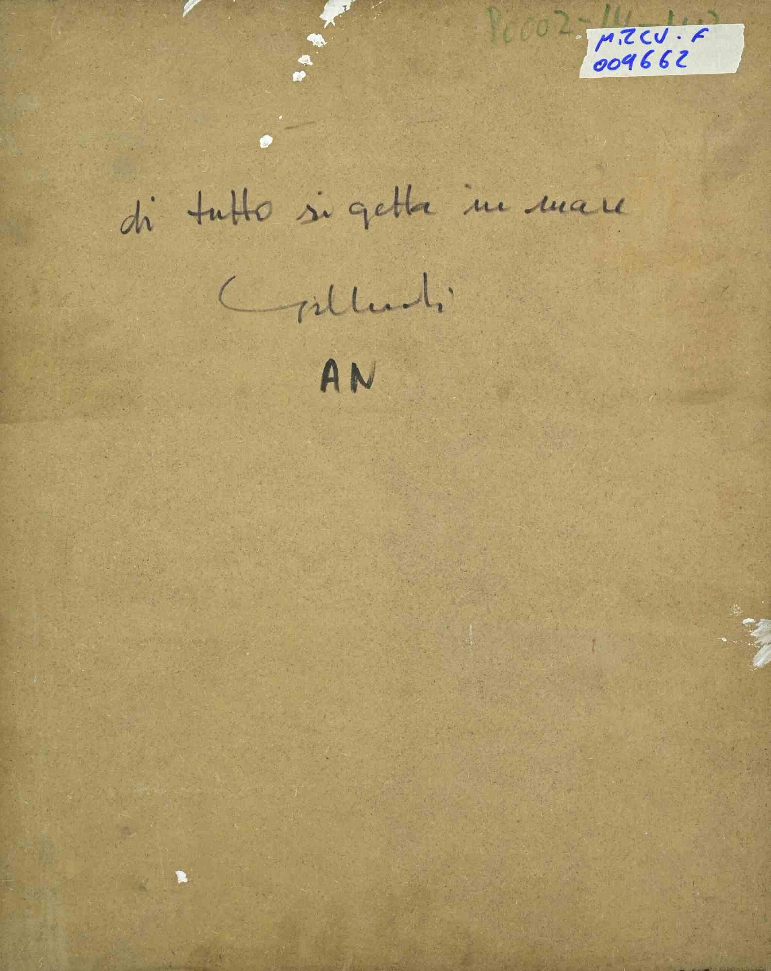 Alles wird ins Meer geworfen - Gemälde von Alberto Gallerati - 1980er Jahre im Angebot 2