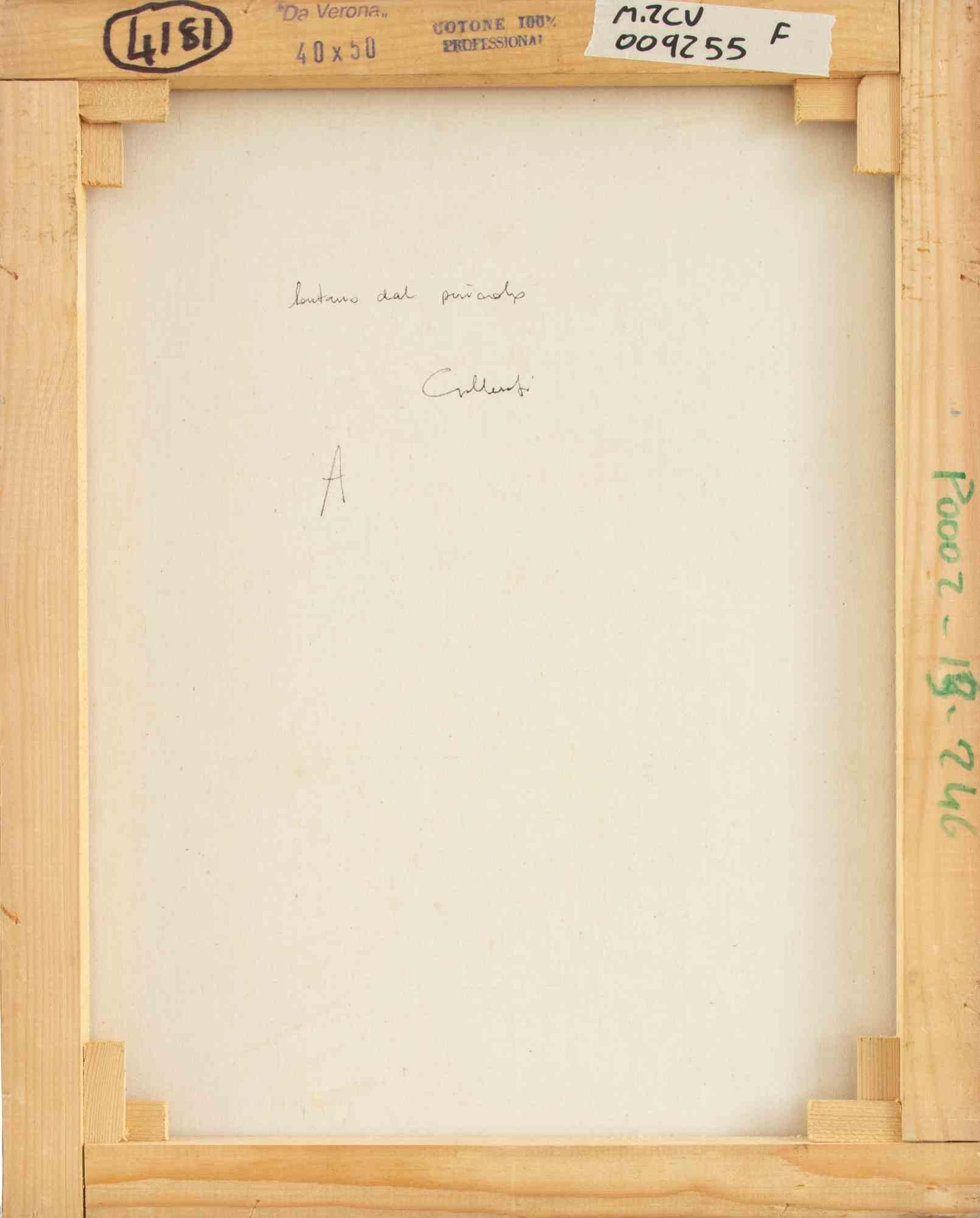 Weit weg von der Gefahr - Gemälde von Alberto Gallerati - 1970er im Angebot 5