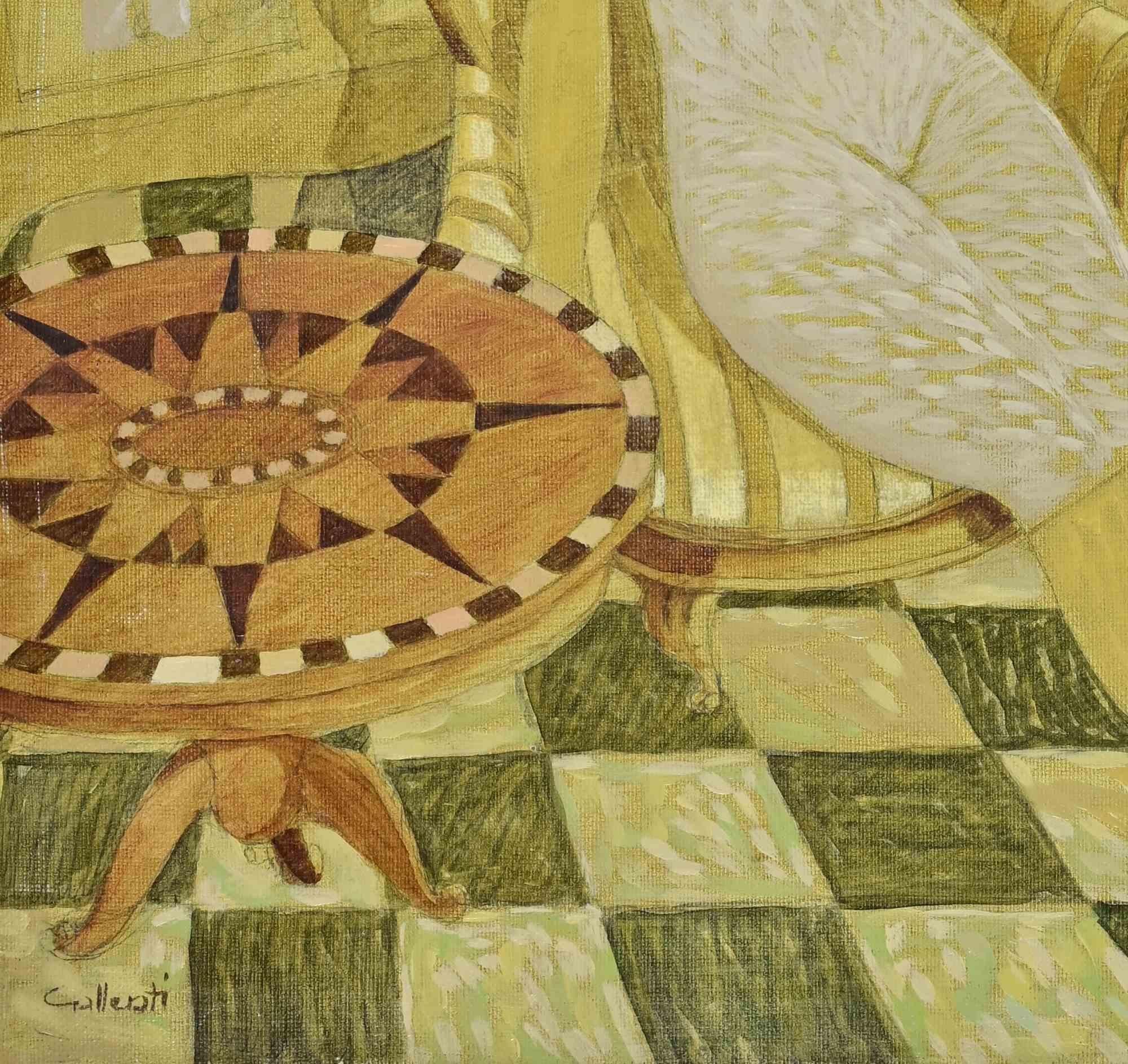 Fiorella ist immer noch schön - Gemälde von Alberto Gallerati - 1970er Jahre im Angebot 1