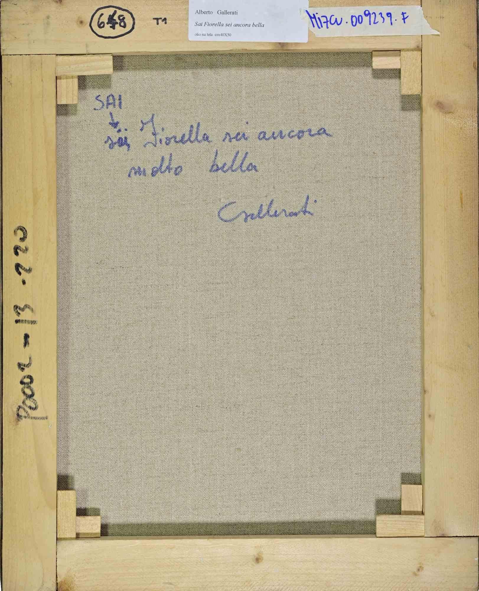 Fiorella ist immer noch schön - Gemälde von Alberto Gallerati - 1970er Jahre im Angebot 2