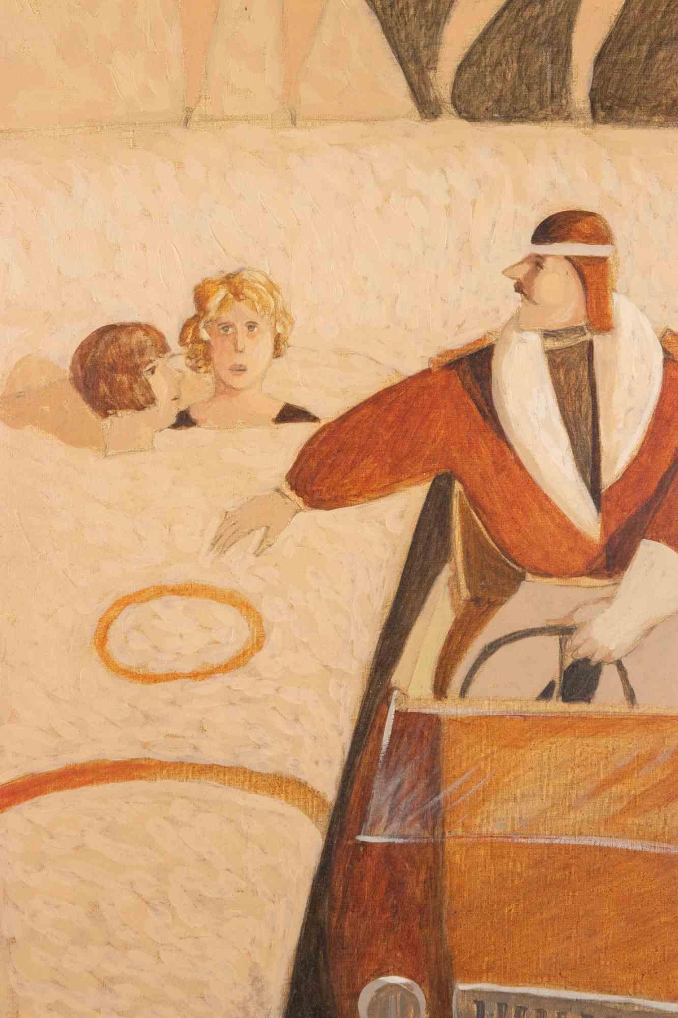 Flying as a Pretext - Paint by Alberto Gallerati - 1980s For Sale 1