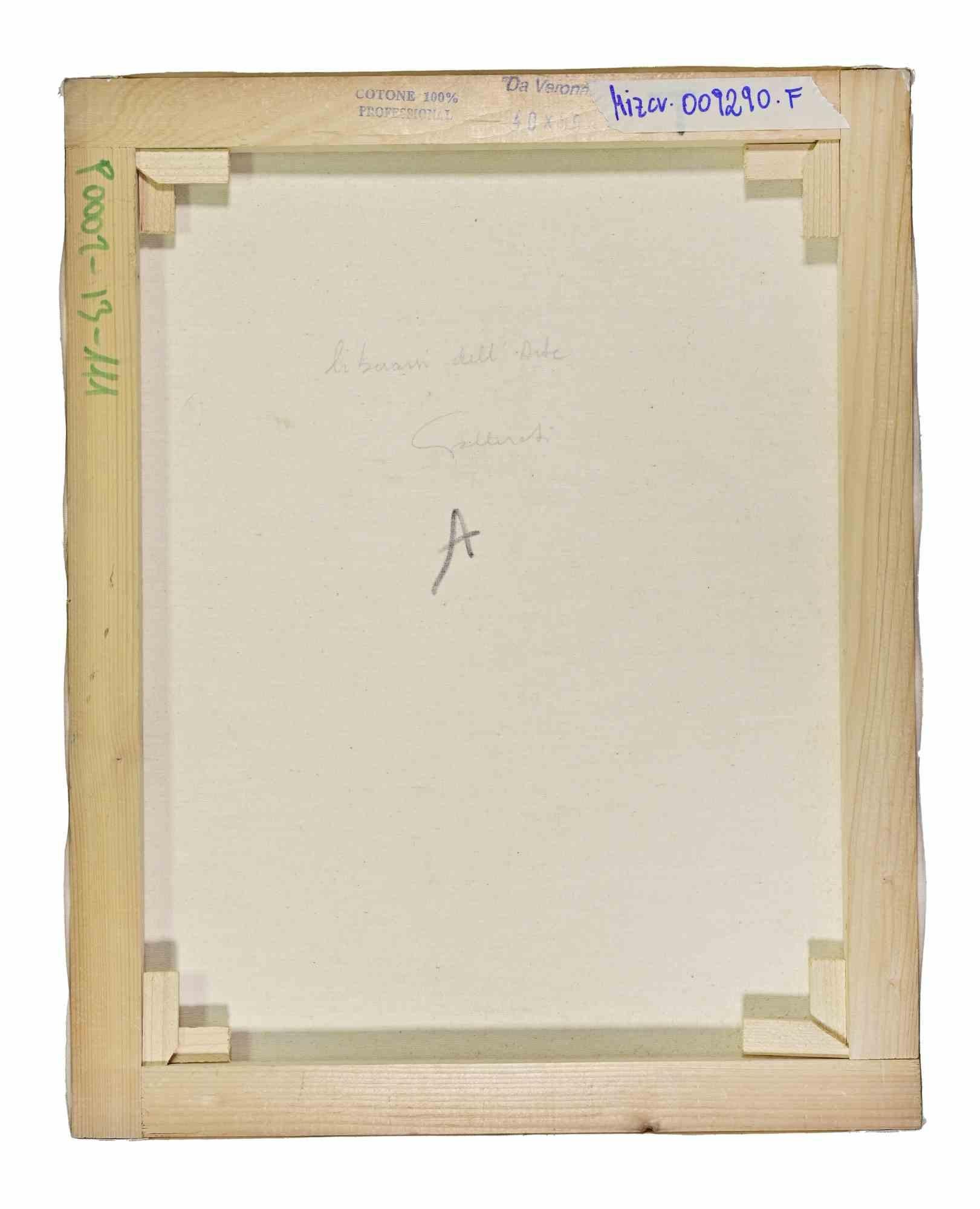 Sich von der Kunst befreien - Gemälde von Alberto Gallerati - 1970er Jahre im Angebot 1