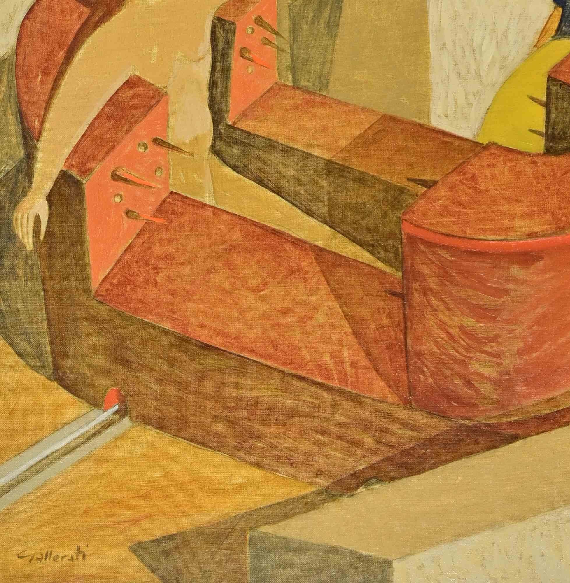 Sich von der Kunst befreien - Gemälde von Alberto Gallerati - 1970er Jahre im Angebot 3