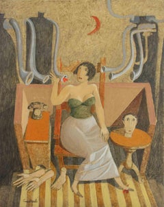 De la série "How Much Love" : Madame Wu - Peinture d'Alberto Gallerati - années 1970