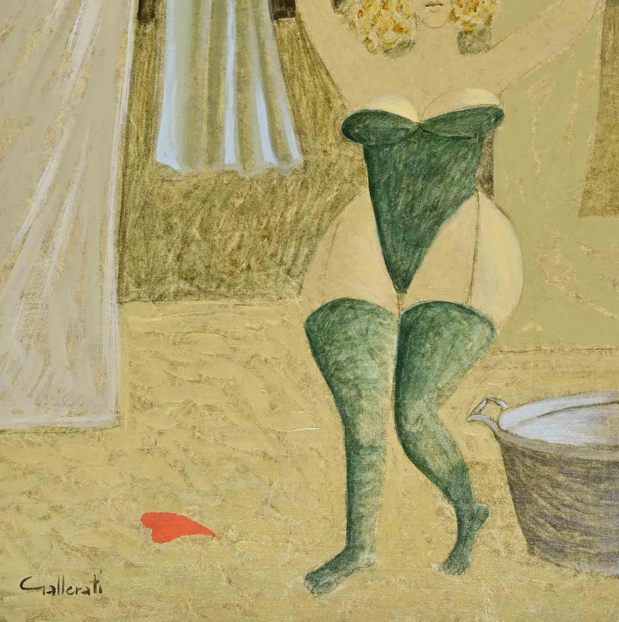 From the series: How Good It Is to Lay Out...-Paint by Alberto Gallerati - 1970s For Sale 1