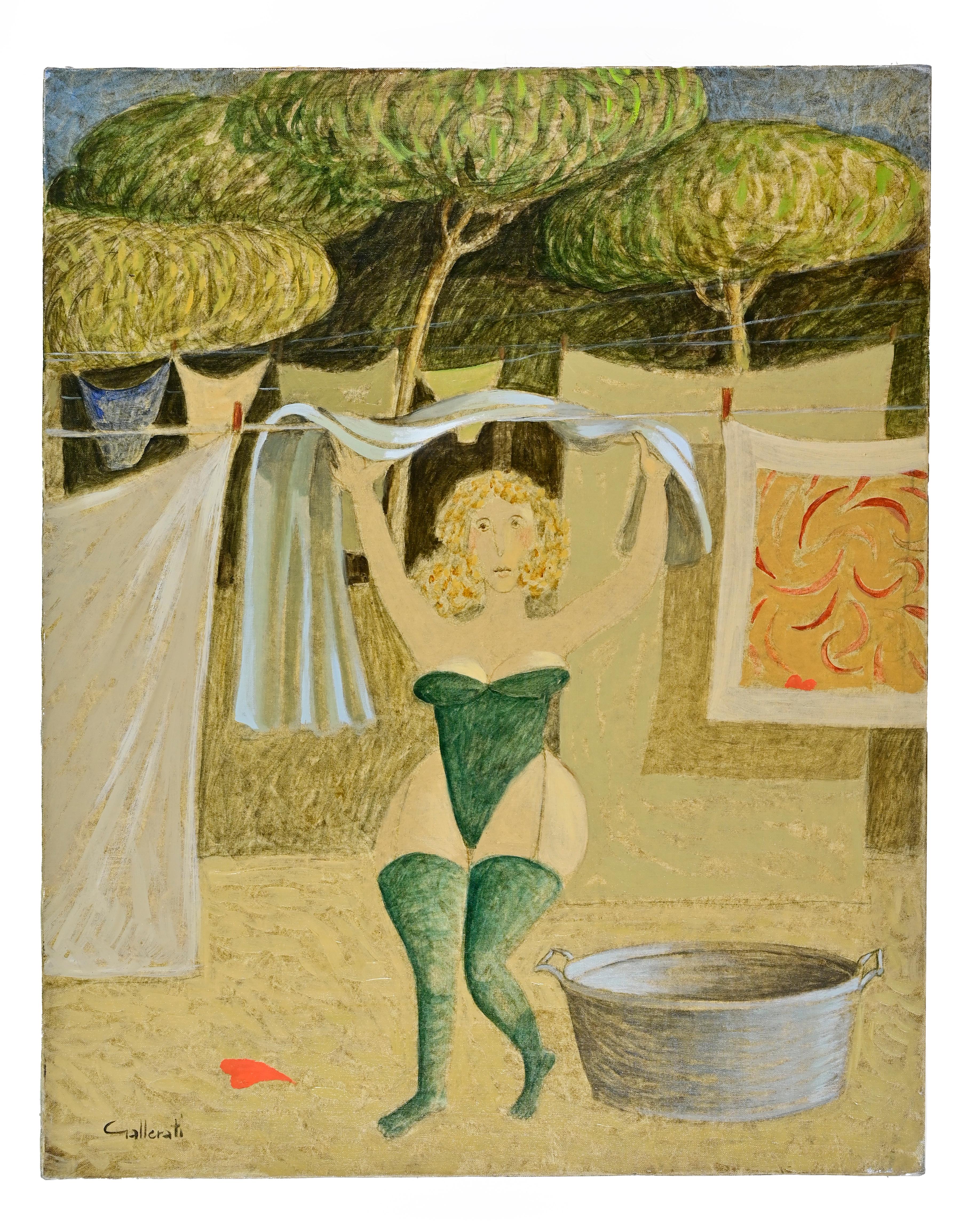 From the series: How Good It Is to Lay Out...-Paint by Alberto Gallerati - 1970s For Sale 3