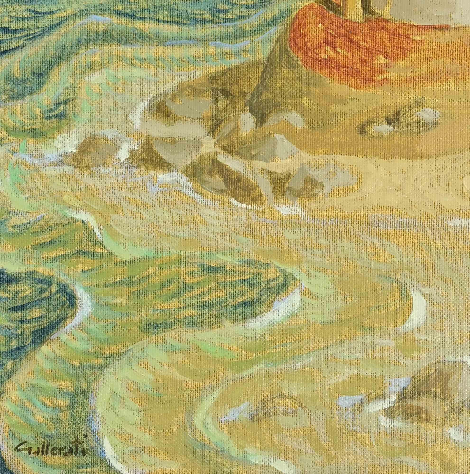Grüße aus der Ferne - Gemälde von Alberto Gallerati - 1970er Jahre im Angebot 1