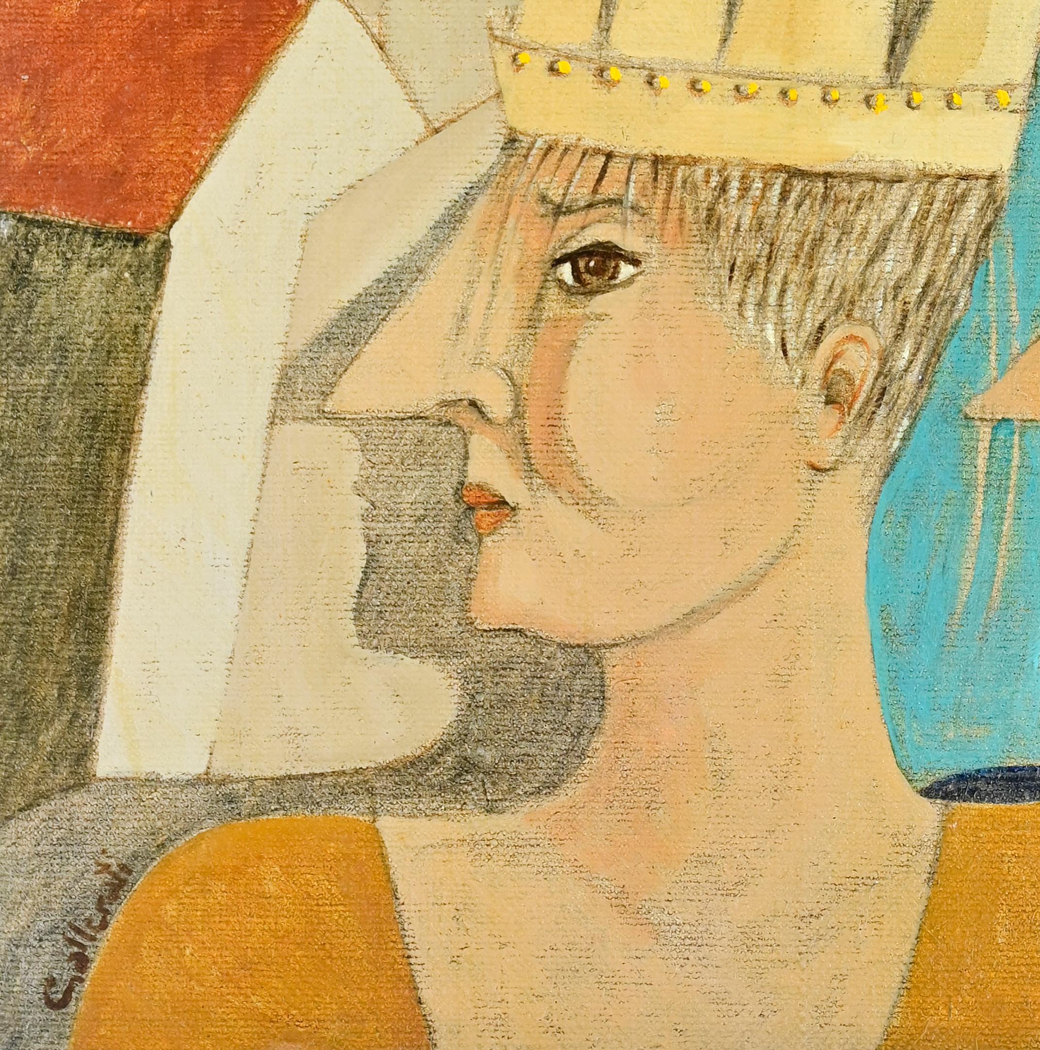 Chapeau bas - Peinture d'Alberto Gallerati - années 1980 en vente 3