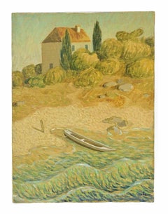 House and Boat, Owned - Paint by Alberto Gallerati - 1970s